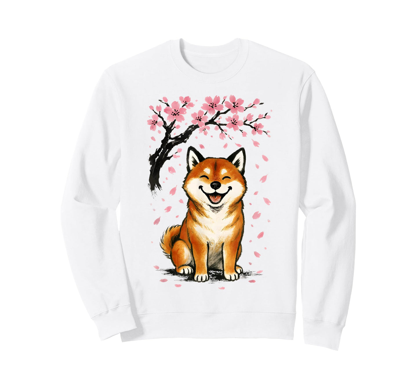 Shiba Inu Dog Japanese Cherry Blossom Sakura Tree Graphic T-Shirt