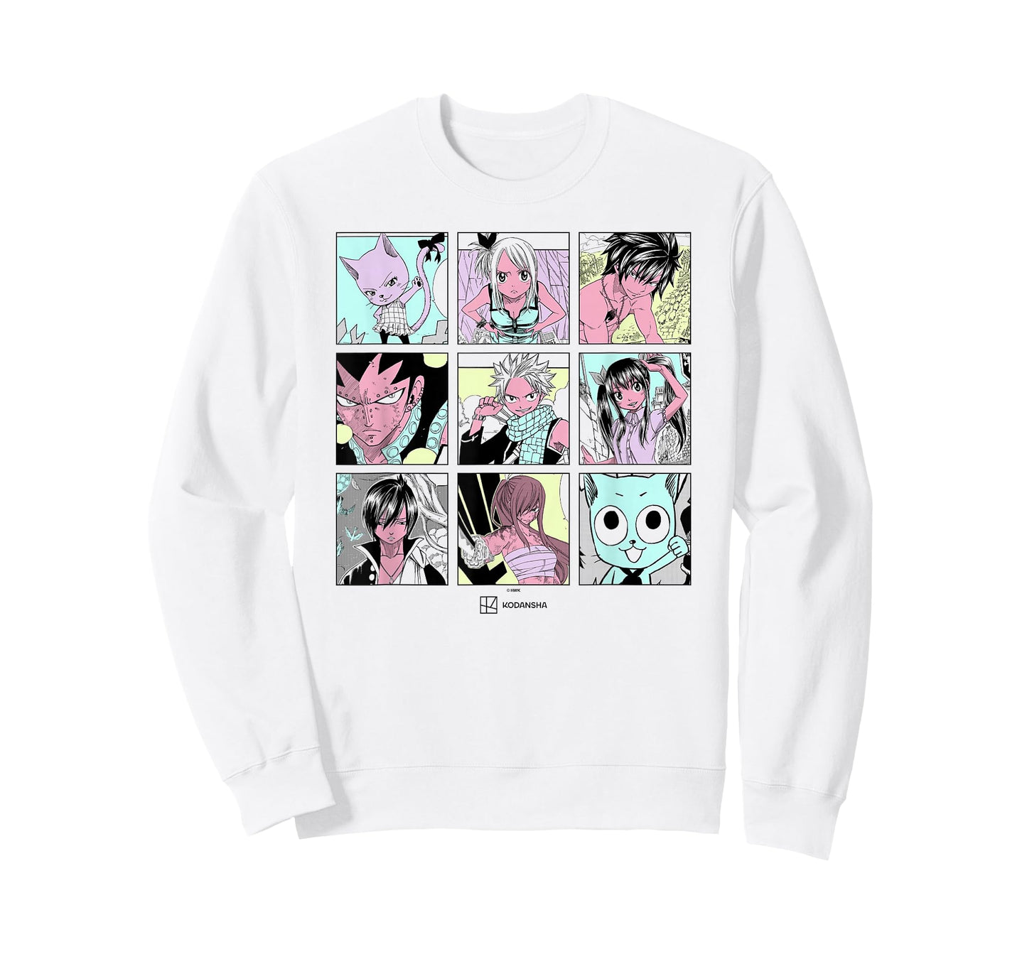 Fairy Tail Main Characters Box Up Retro Manga Panels T-Shirt