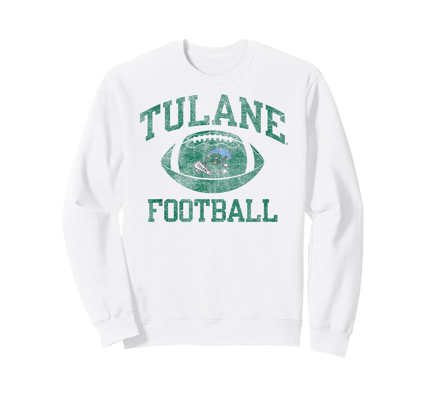 Tulane Green Wave Football Intensity Vintage White T-Shirt