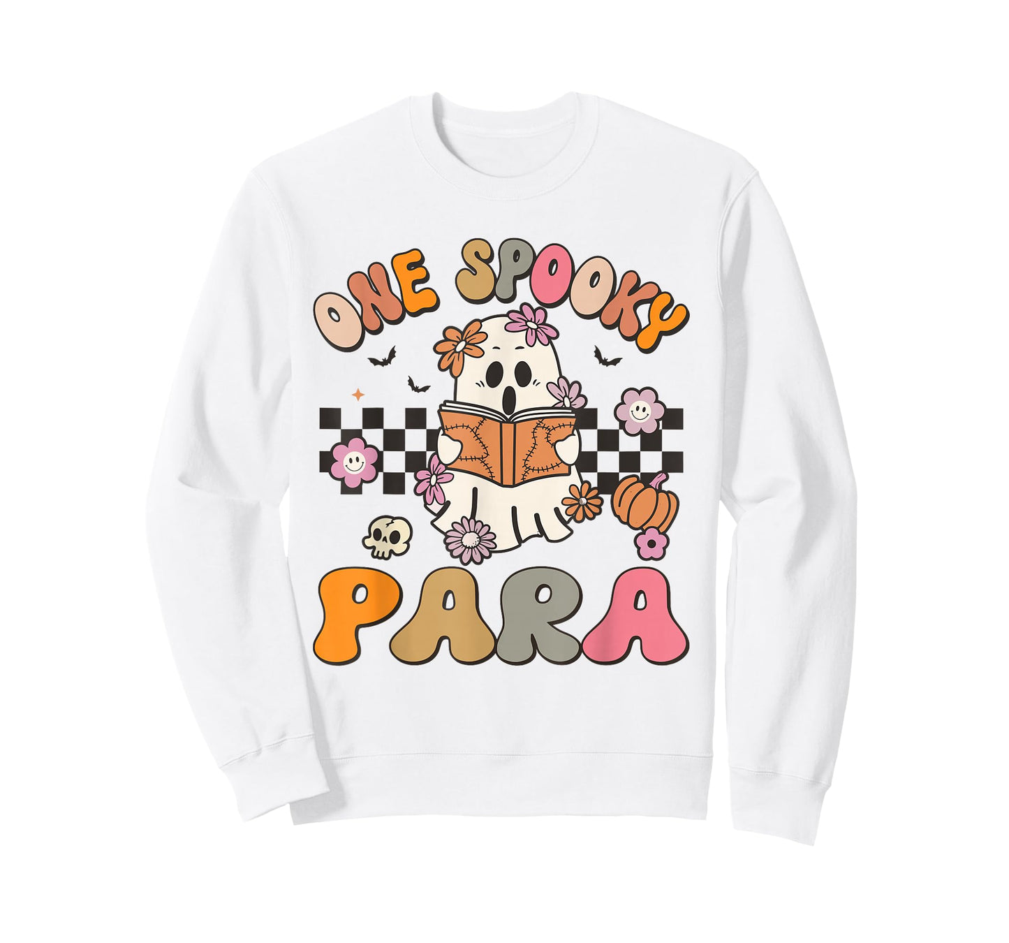 One Spooky Para Retro Ghost Halloween Spooky Season Womens T-Shirt
