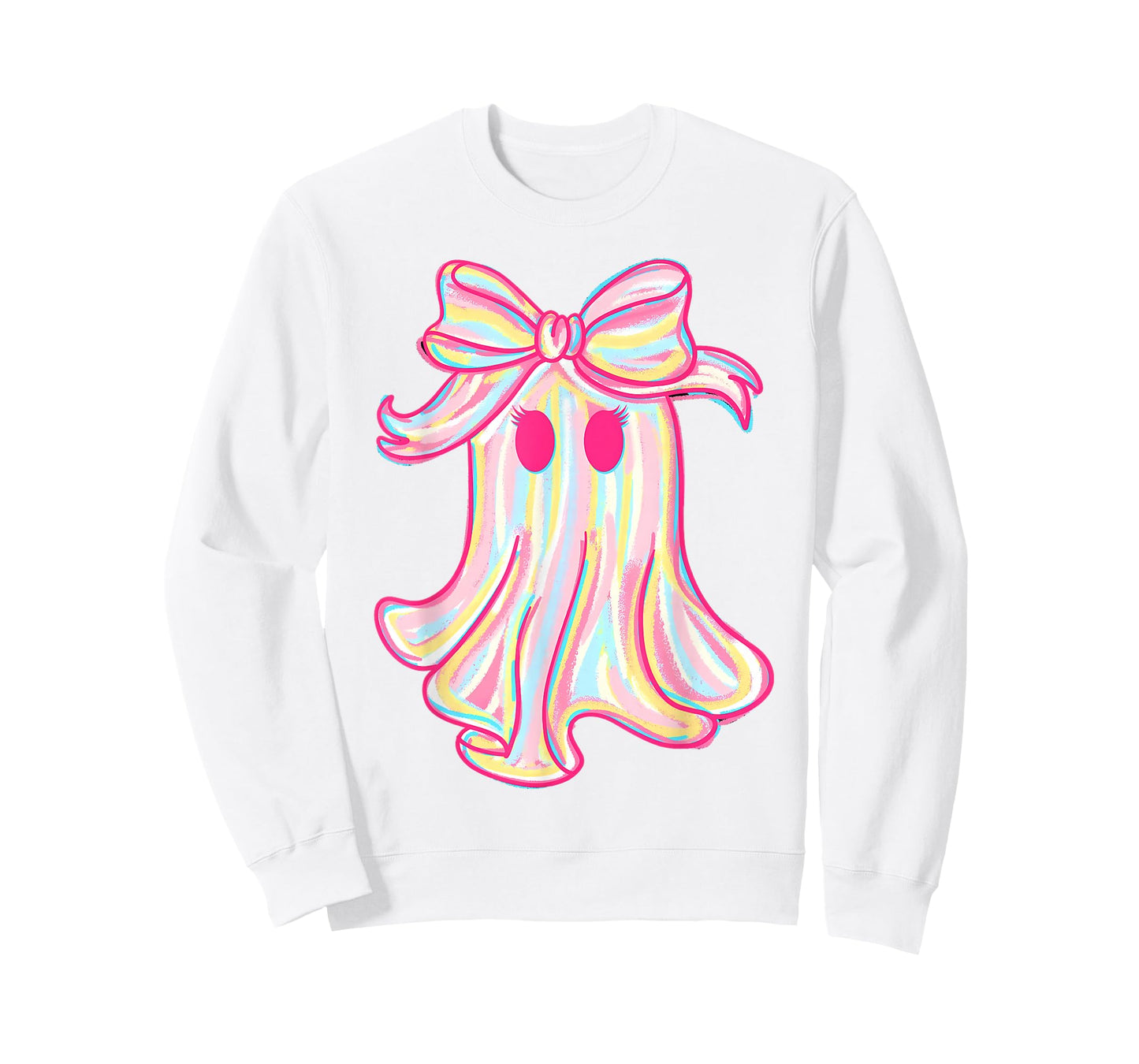 Preppy Pink Boo Ghost Coquette Bow Halloween Spooky Season T-Shirt