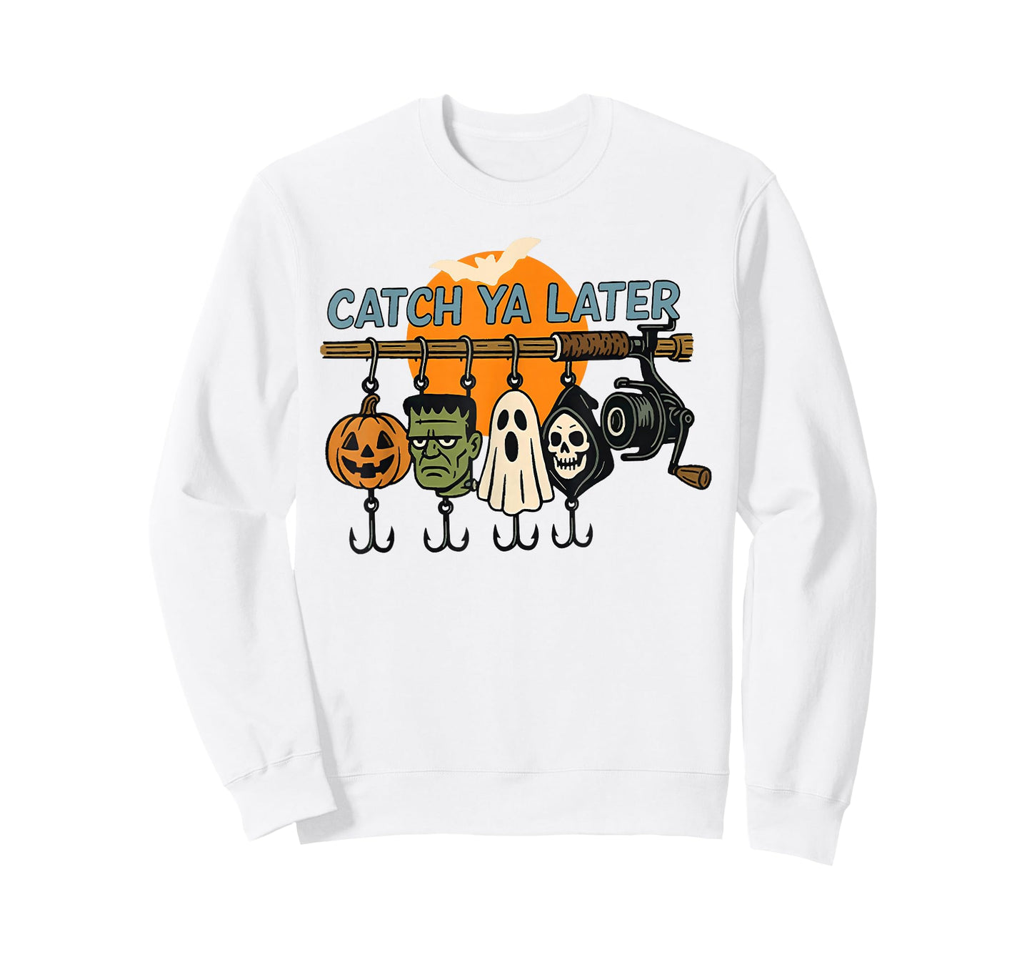Halloween Catch Ya Later Fishing Fisherman Spooky Season T-Shirt