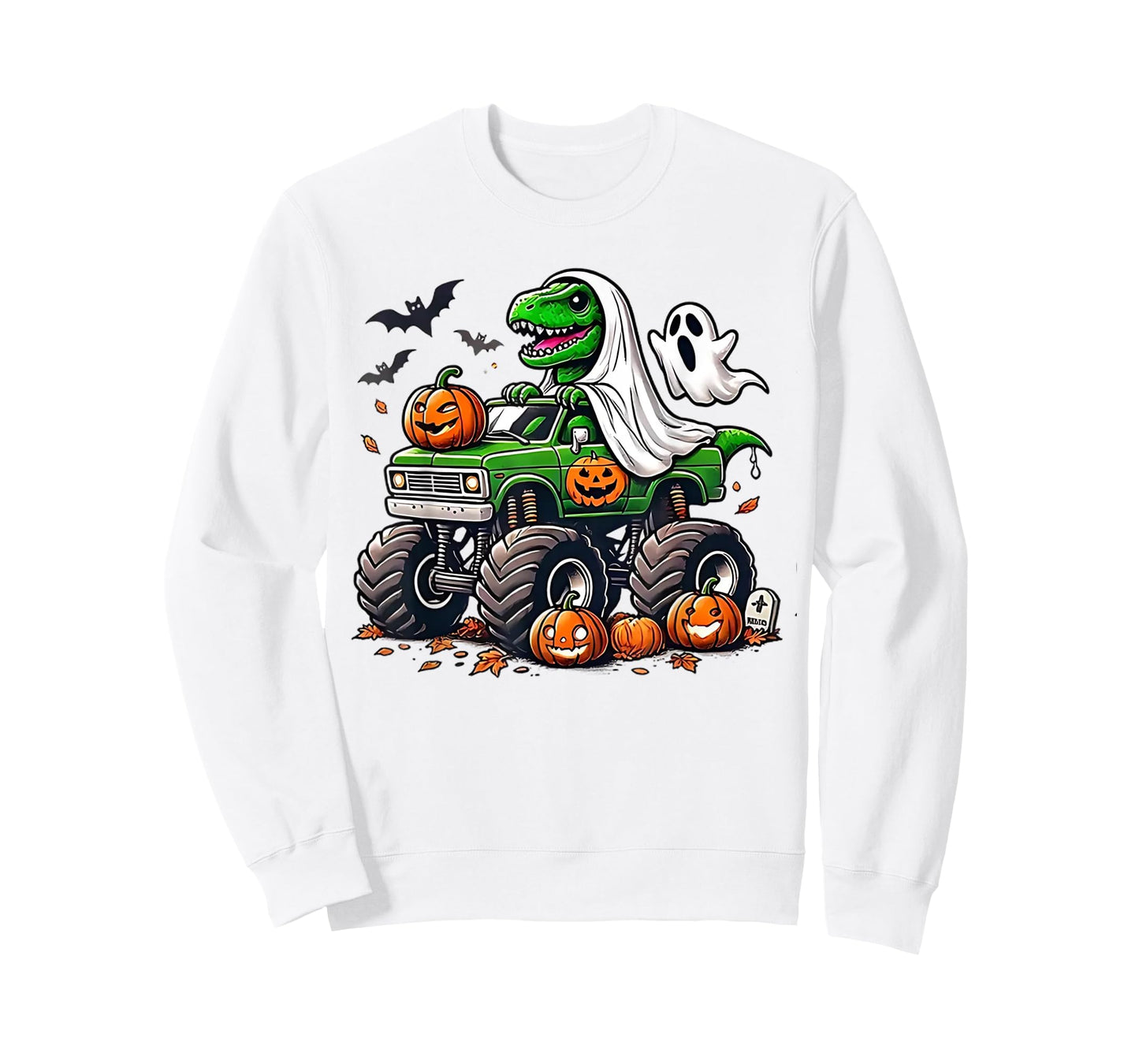 Orange Halloween Shirt Boys Toddler Kids Ghost Shirts T Rex T-Shirt