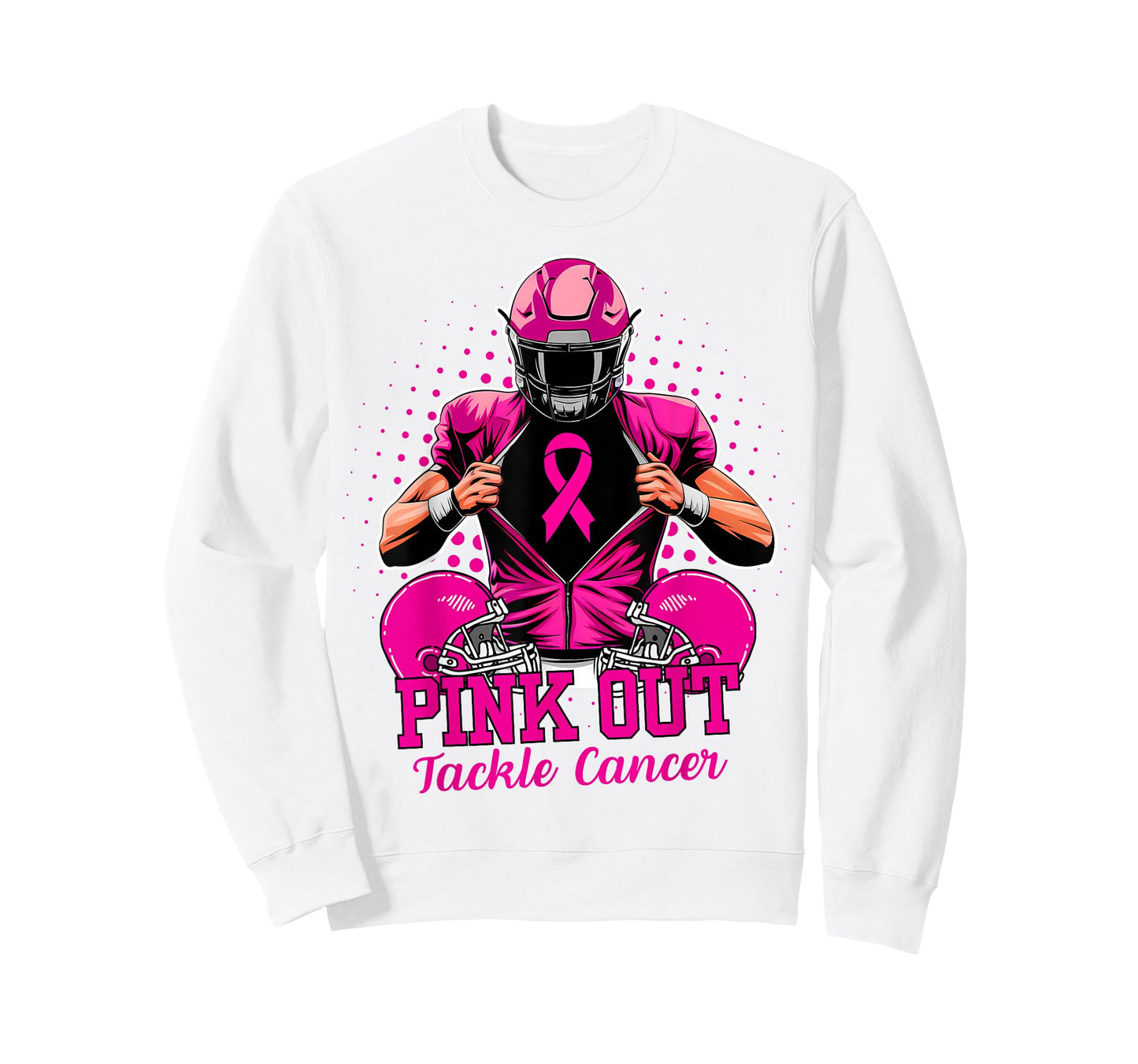 Breast Cancer Awareness Pink Ribbon Football Support Women T-Shirt