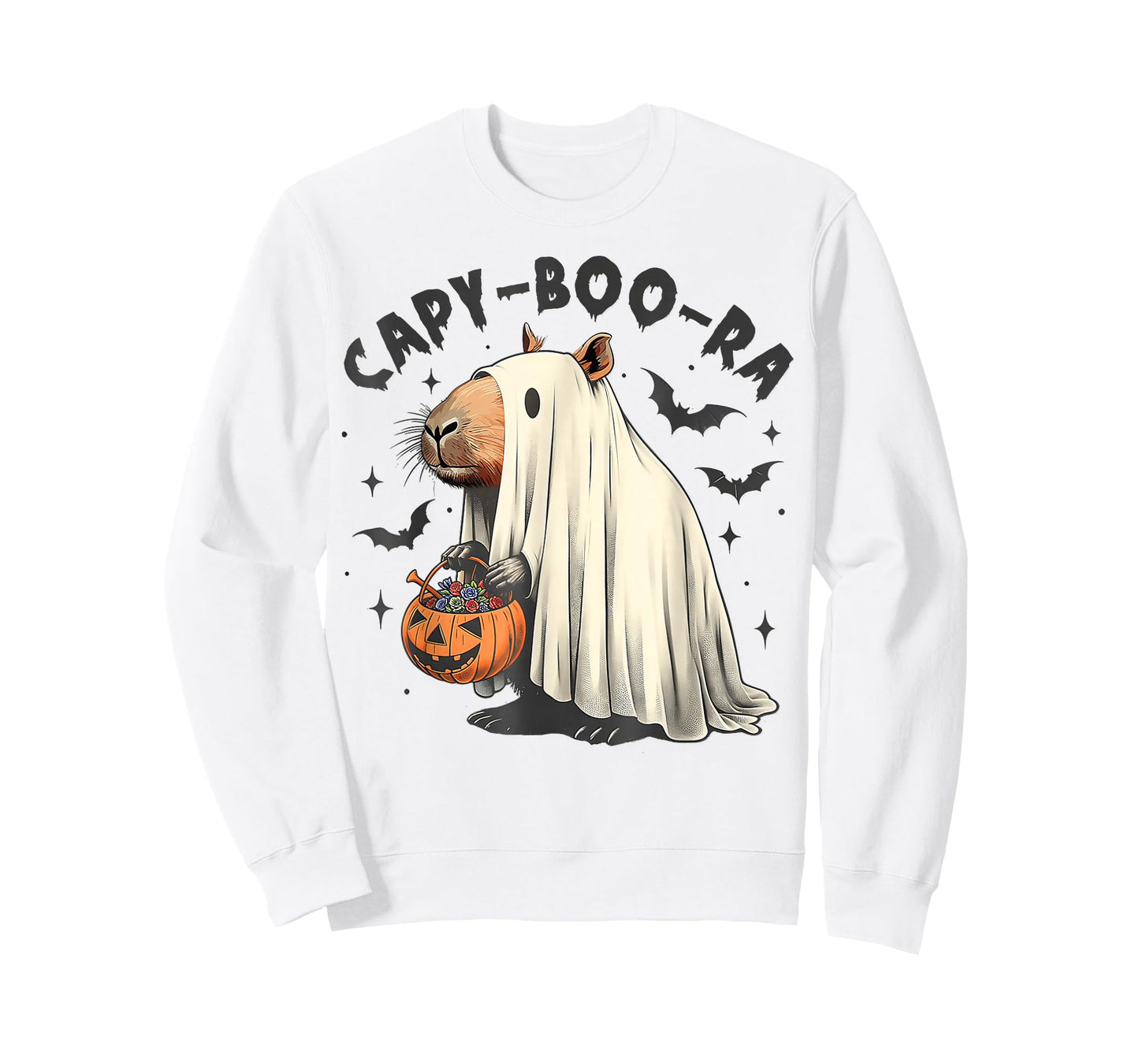 Ghost Capybara and Pumpkin Halloween Cappy T-Shirt