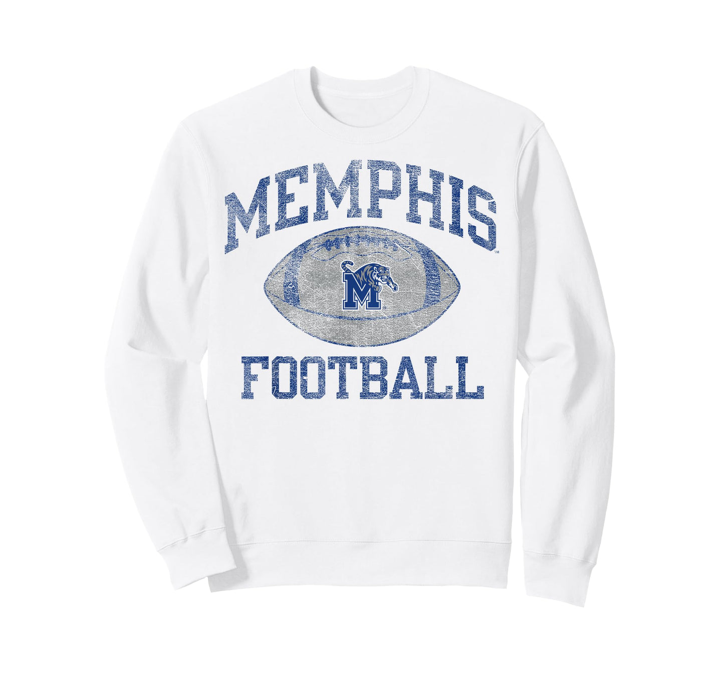 Memphis Tigers Football Intensity Vintage White T-Shirt