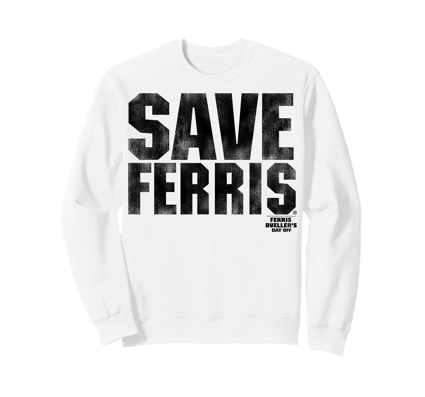 Ferris Bueller's Day Off Save Ferris Bold Black Type Graphic T-Shirt