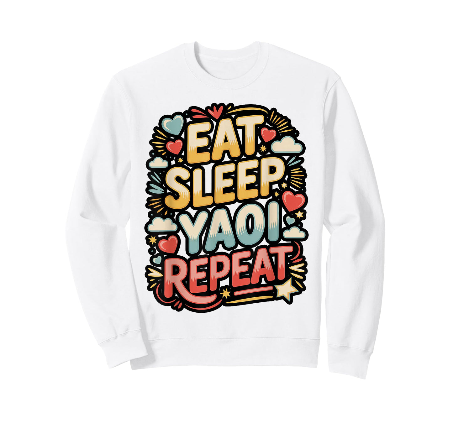 Eat Sleep Yaoi Repeat Manga Meme T-Shirt