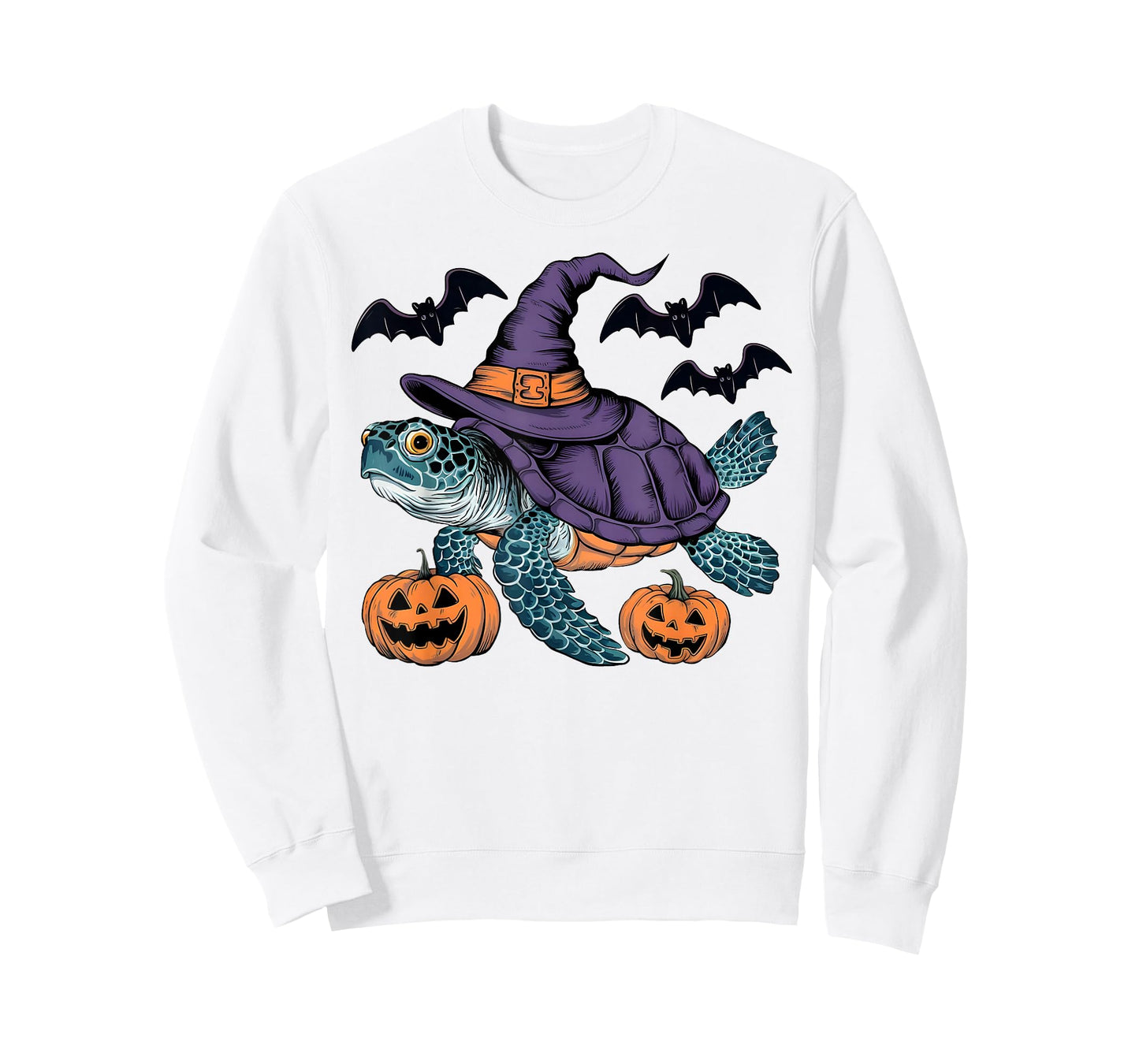 Pumpkin Bat Witch Costume Sea Turtle Halloween T-Shirt