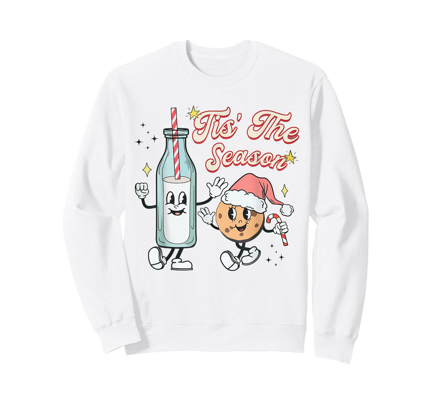 Tis The Season Retro Milk and Cookie Christmas T-Shirt
