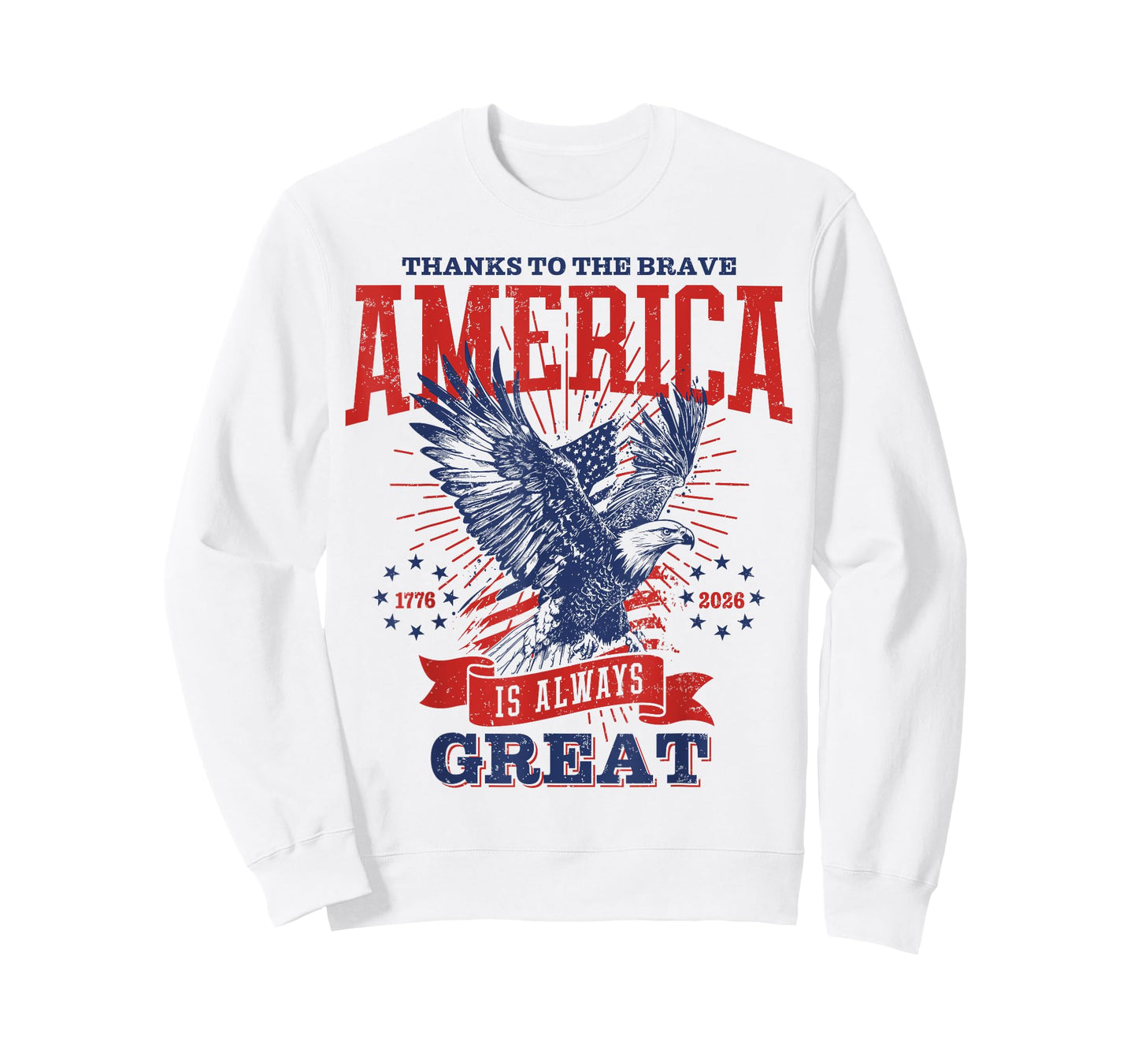 America Is Great 1776 - 2026 Vintage Flag Eagle T-Shirt