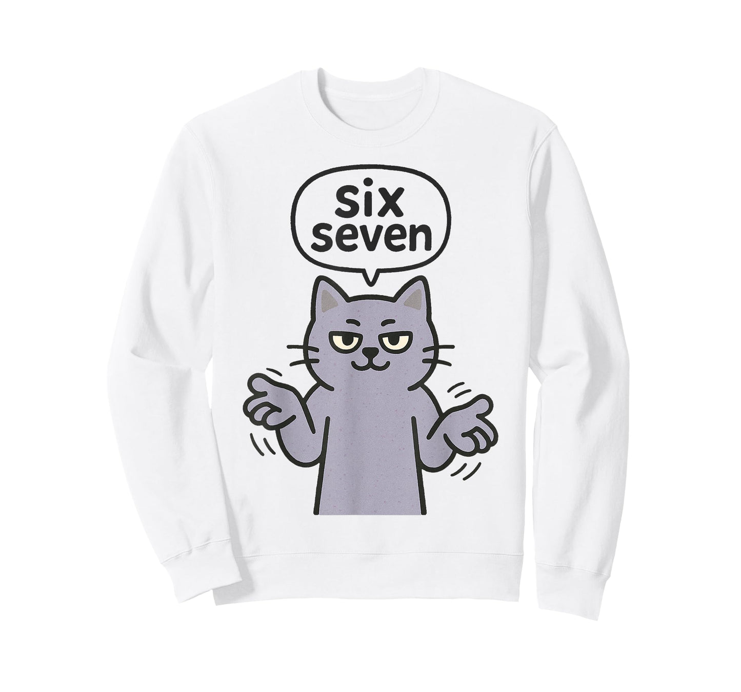 67 Six Seven 6-7 Purple Cat - Funny Kid Gaming Brainrot Meme T-Shirt