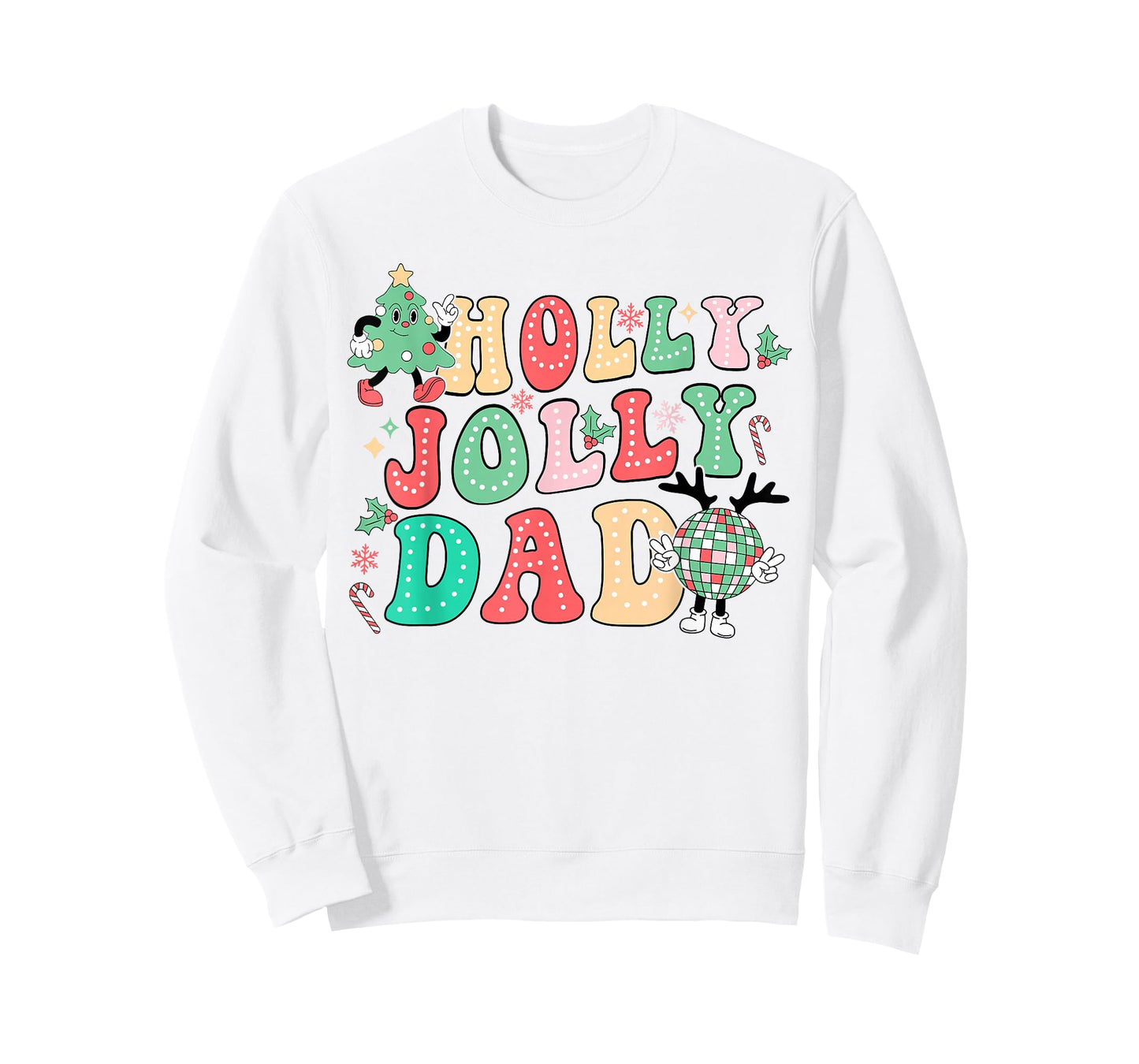 Groovy Holly Xmas Jolly Dad Christmas Vibes Matching Family T-Shirt