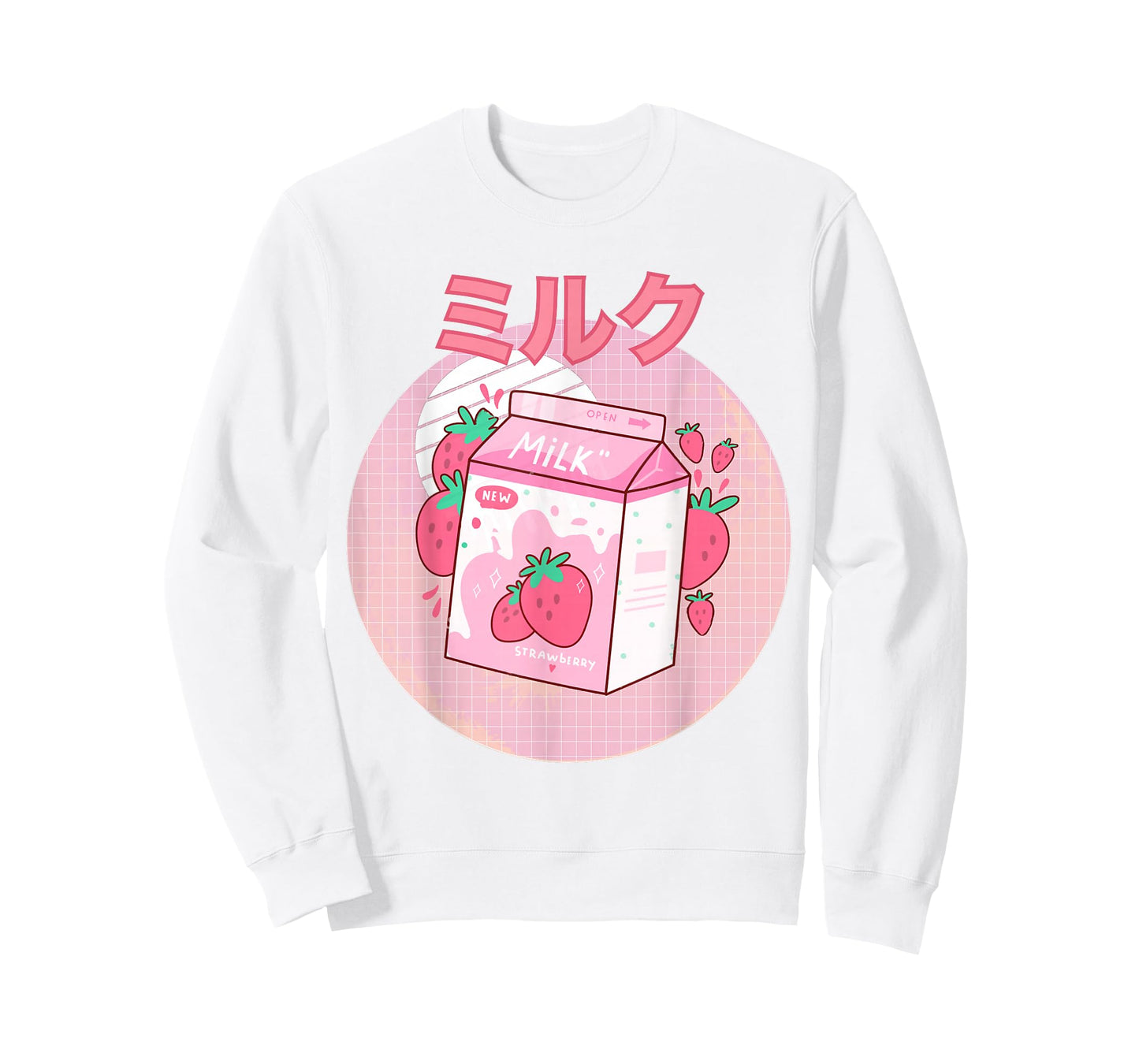 Strawberry Milkshake Carton Pink Funny Japanese Retro 90s T-Shirt