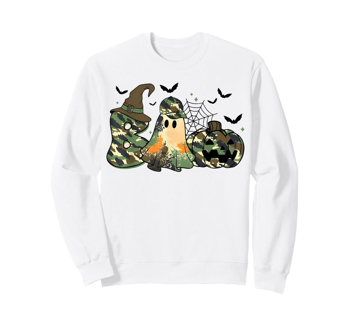 Retro Camo Boo Ghost Coquette Camouflage Ghost Halloween T-Shirt