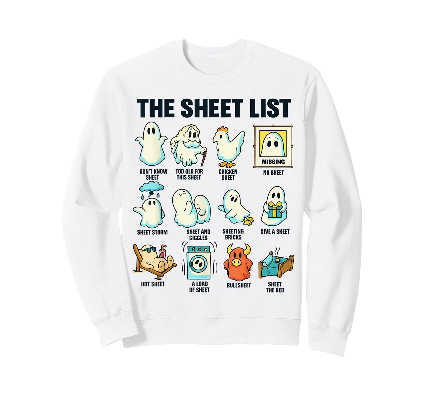 The Sheet List Funny Ghost Halloween Costume Tee T-Shirt
