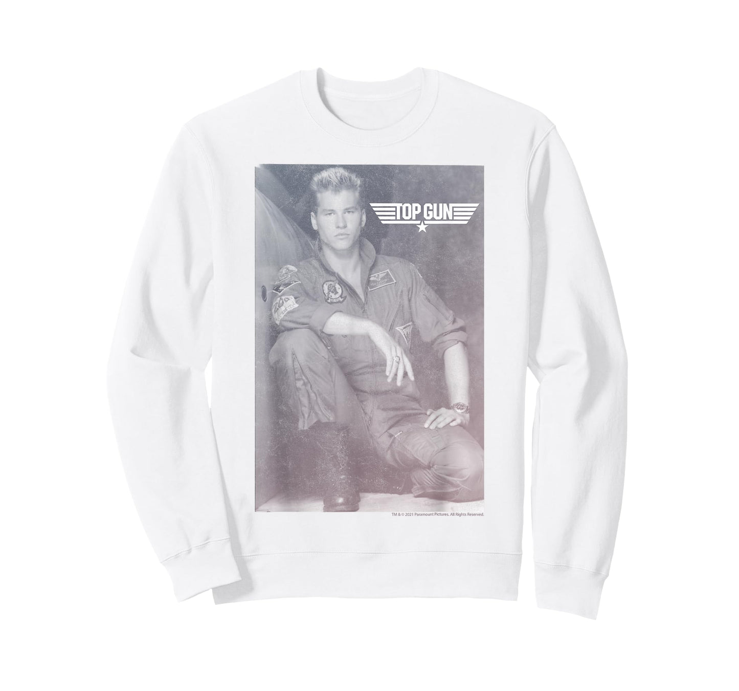 Top Gun Lt. Tom 'Iceman' Kazansky Black & White Poster T-Shirt
