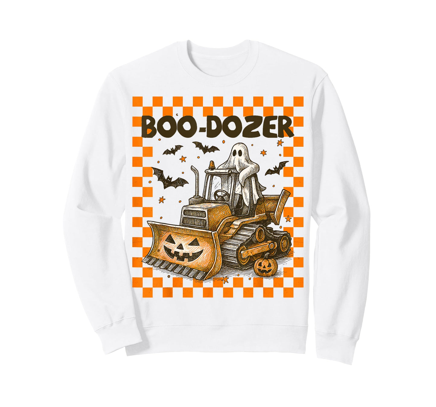 Bulldozer Halloween Boo Dozer Construction Truck Boy Kids T-Shirt