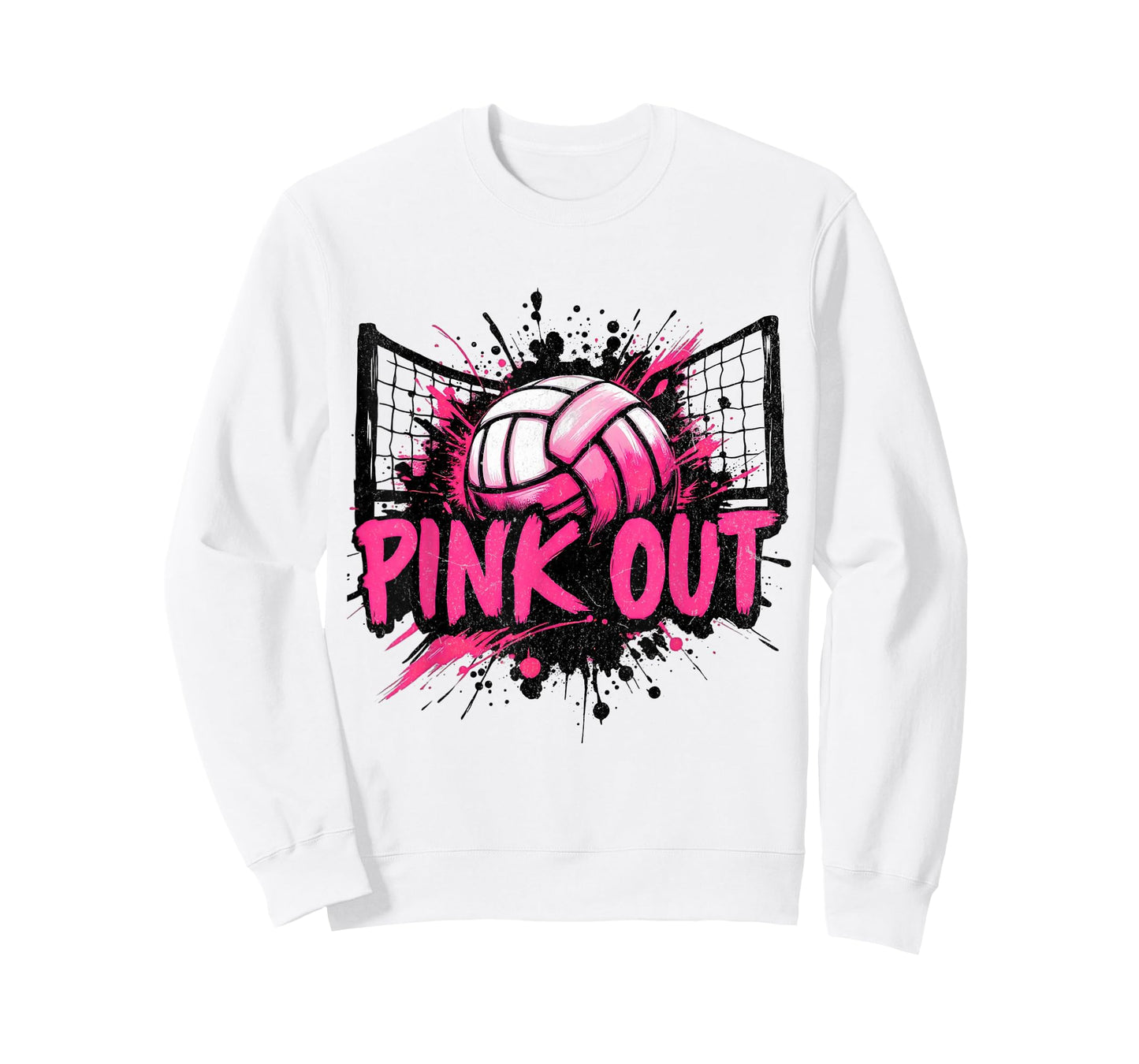 Pink Out Volleyball Mom Girls Player Breast Cancer Awareness T-Shirt