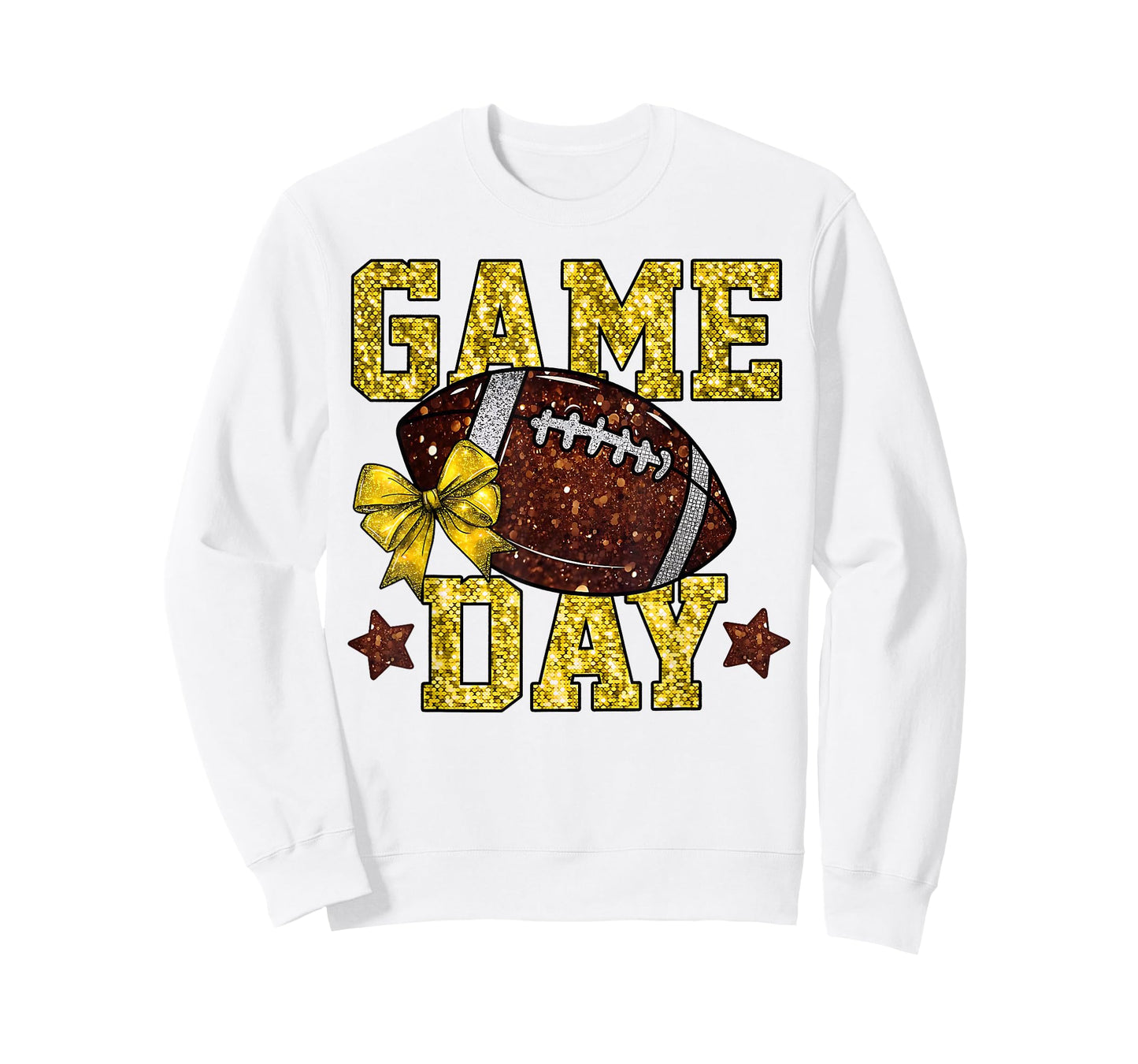 Game Day Touchdown Football Mom Girls Go Cheer Gold Yellow T-Shirt