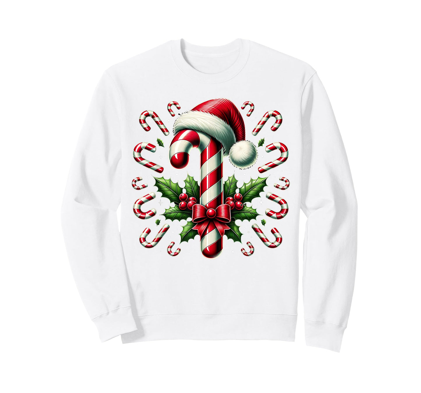 Christmas Candy Cane Crew Lights Red and White Candy Costume T-Shirt