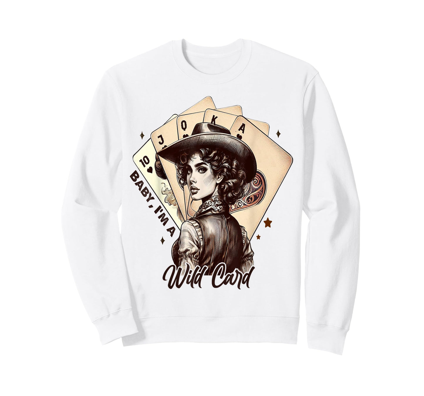 Cowgirl Poker Cards Wild Card Retro Southern Cowgirl Women T-Shirt