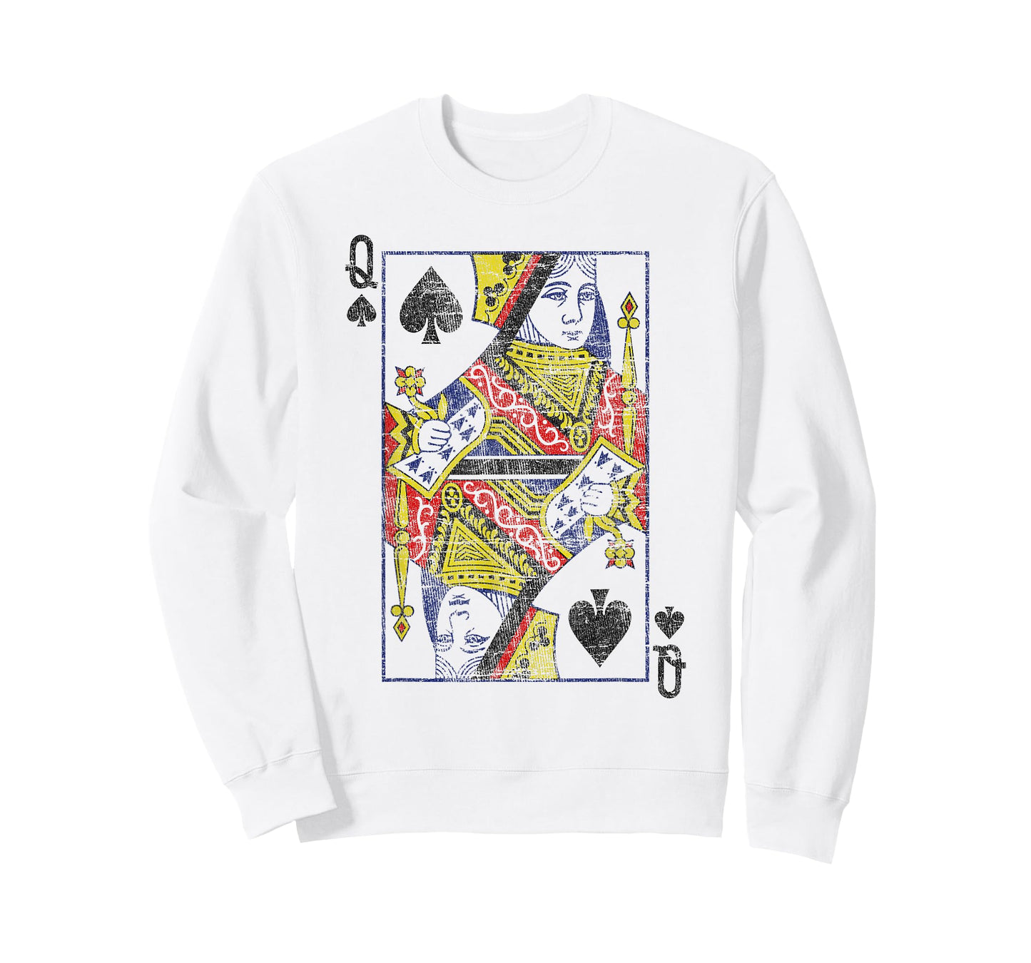 Lady of Spades Playing Cards Costume Poker Distressed T-Shirt