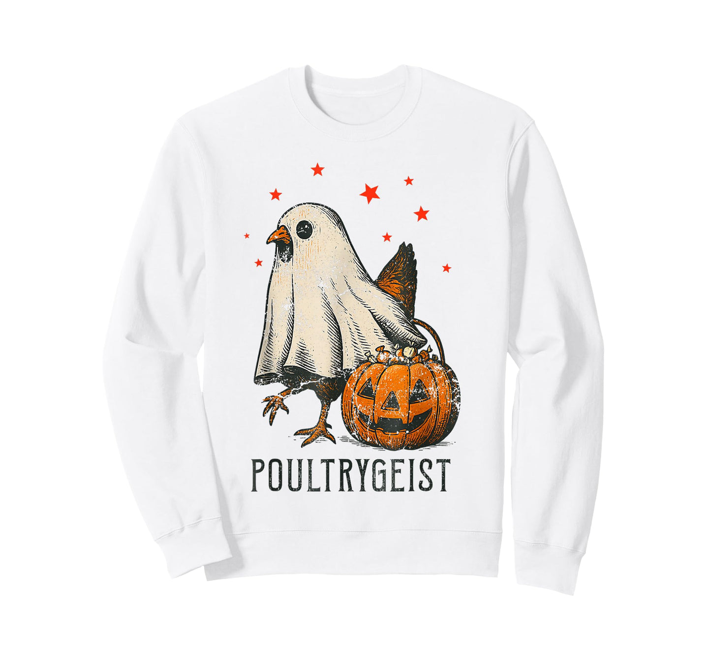 Poultrygeist Funny Halloween Chicken Ghost Costume Pumpkin T-Shirt