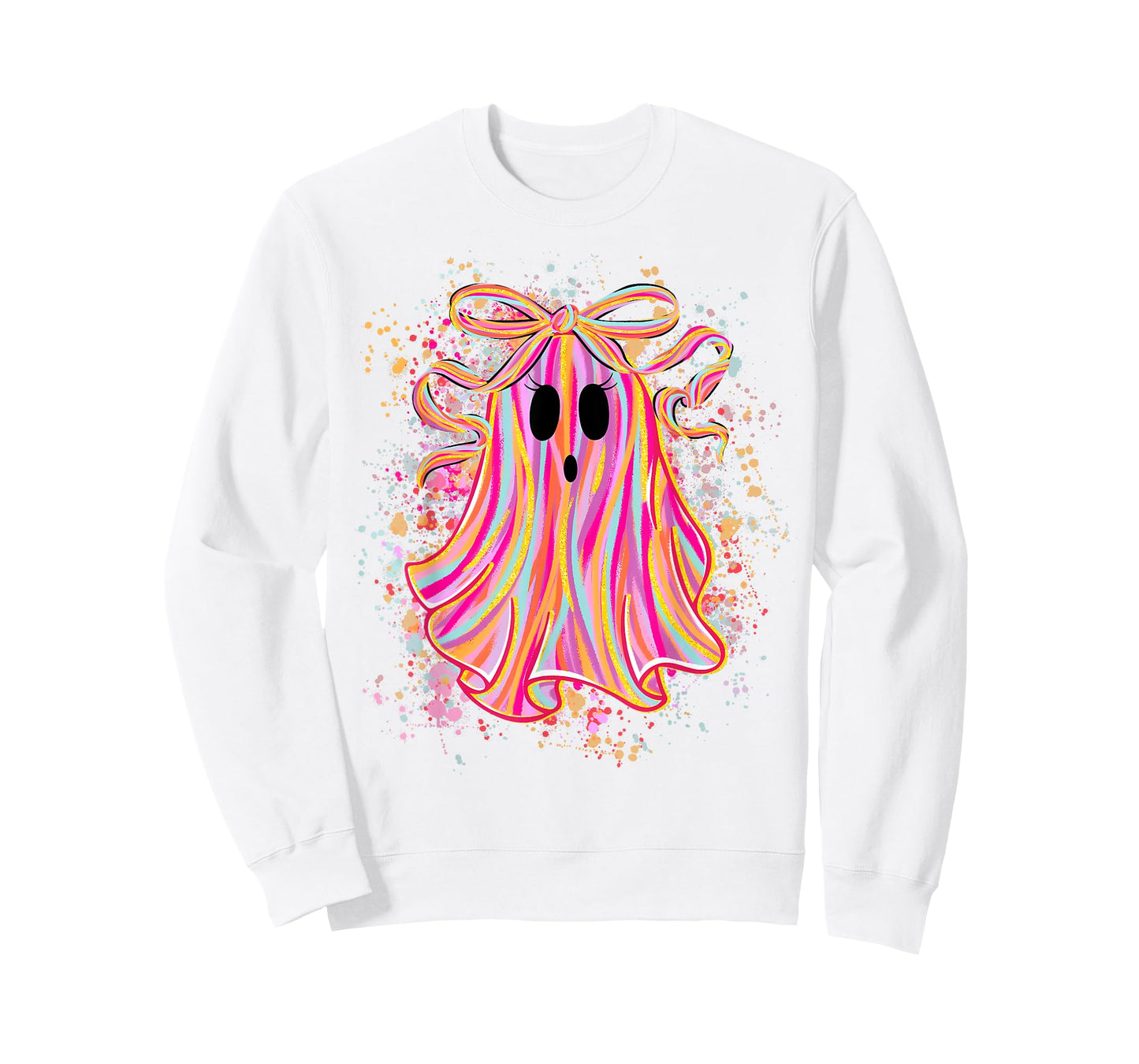 Preppy Boo Ghost Coquette Bow Halloween Spooky Season Girls T-Shirt