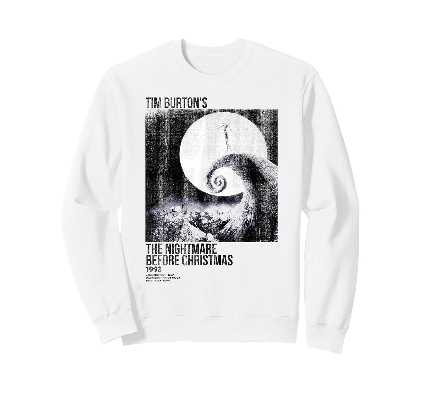 Disney Nightmare Before Christmas Movie Poster Ink Rolled T-Shirt
