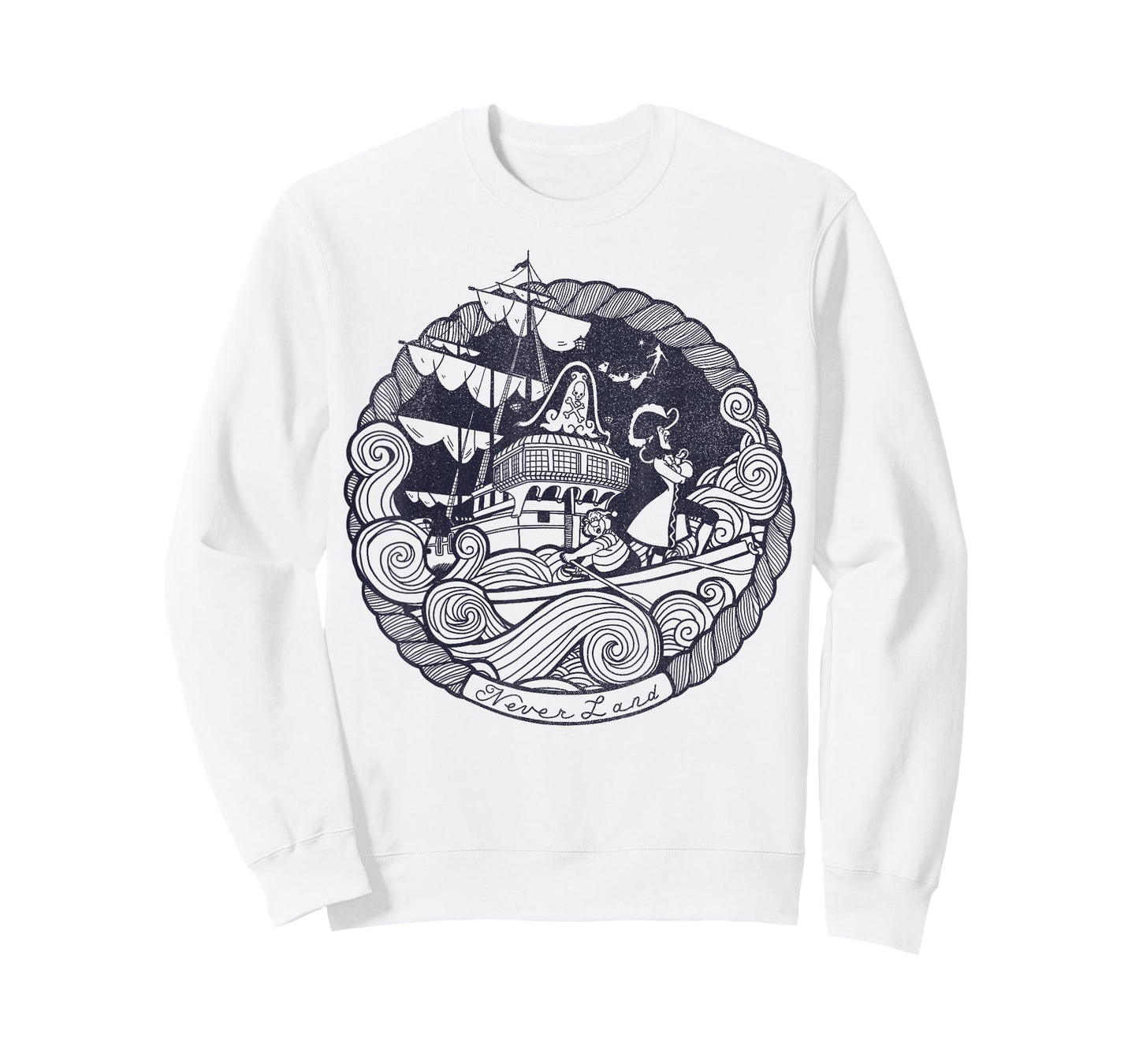Disney Peter Pan Captain Hook Ship Stamp Graphic T-Shirt T-Shirt