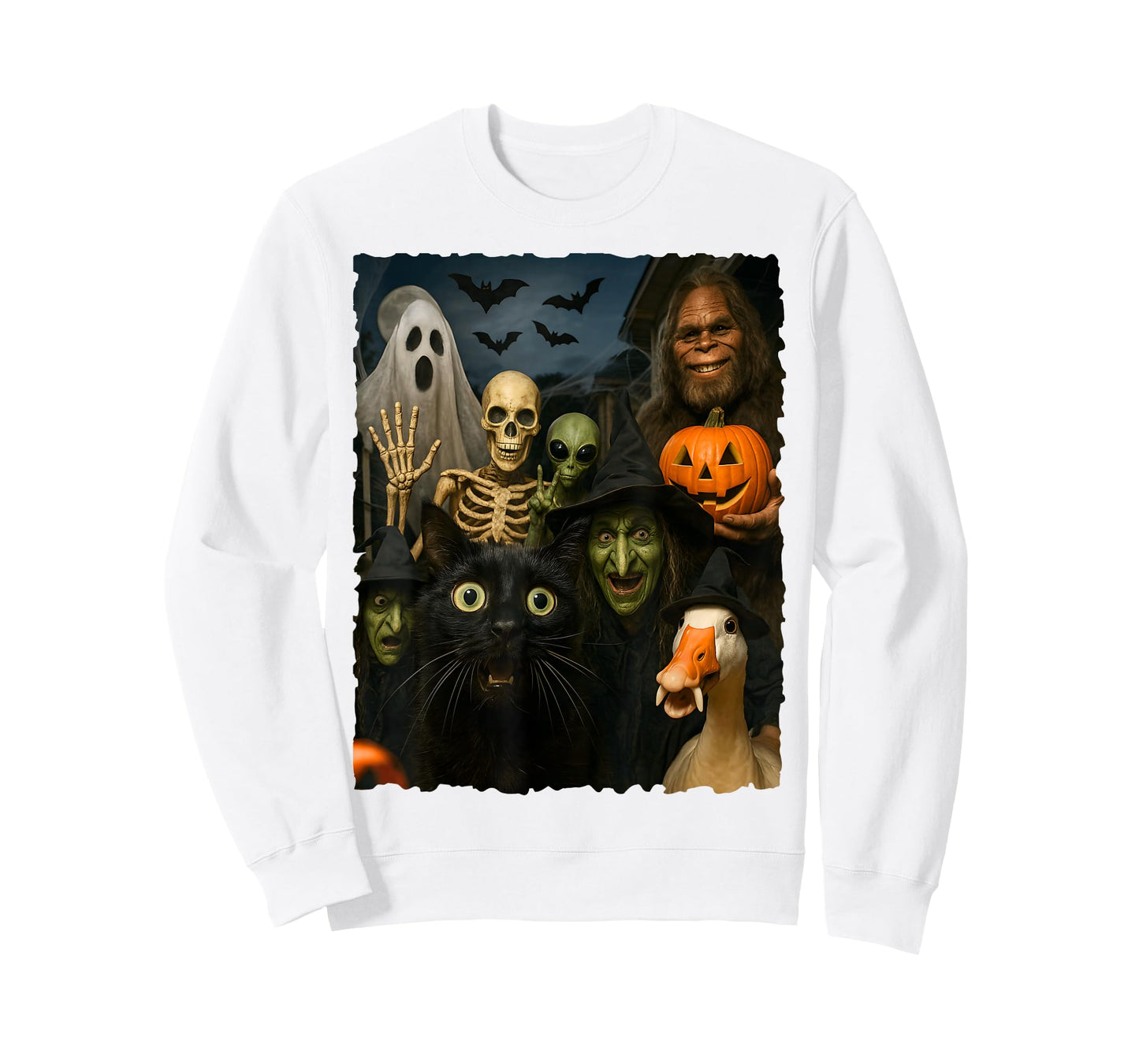 Ghost Bats Goose Bigfoot Alien Funny Cat Skeleton Witch 2025 T-Shirt