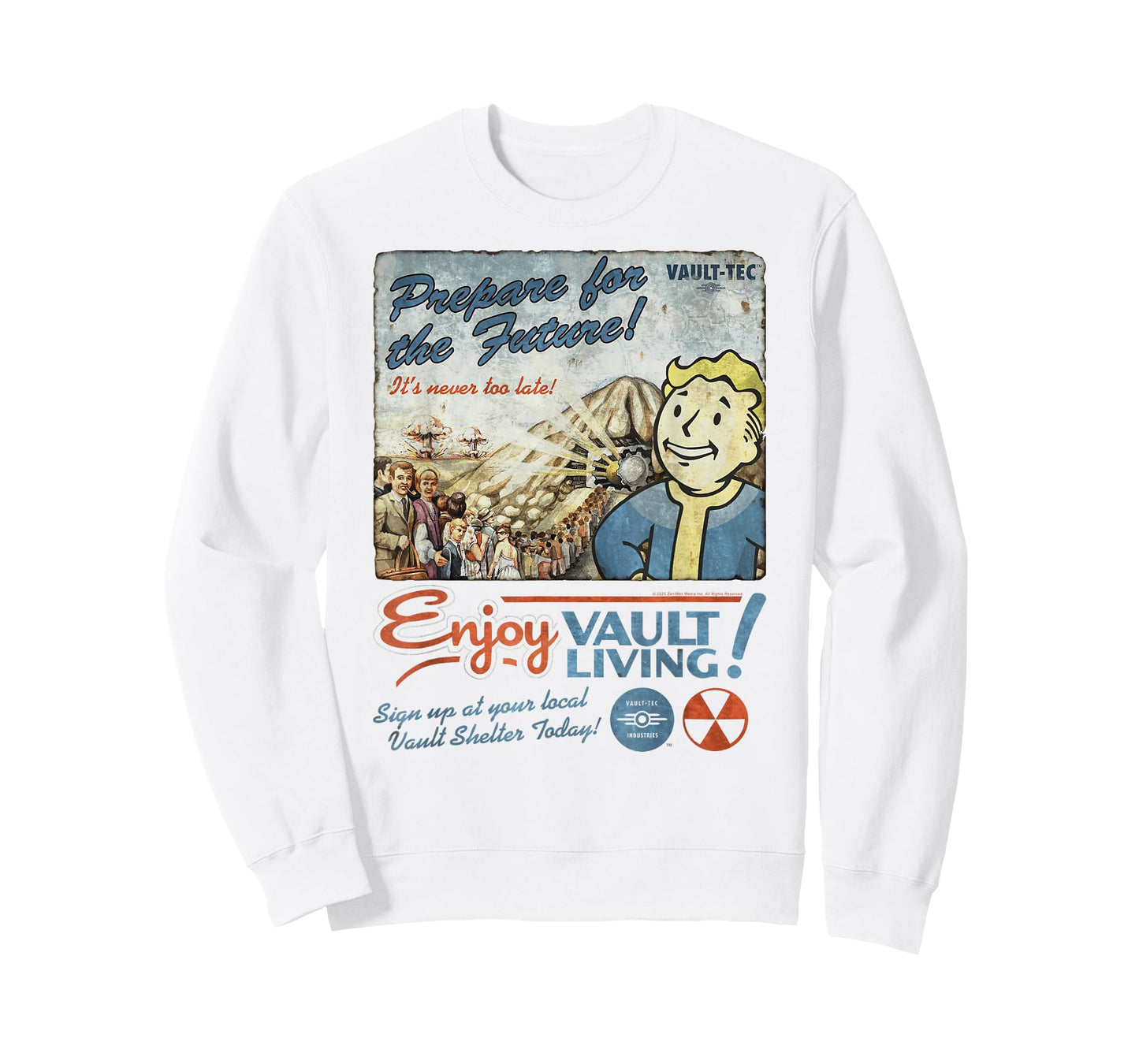 Fallout Video Game Enjoy Vault Living Vault-Tec Retro Ad T-Shirt