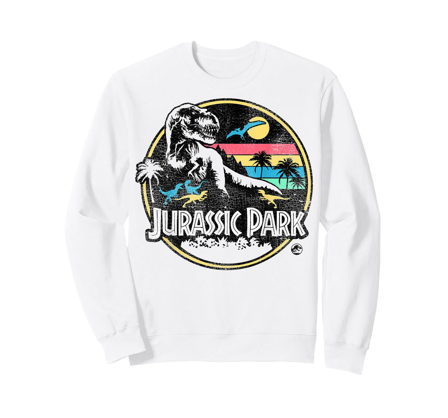 Jurassic Park Striped Retro T-Rex T-Shirt