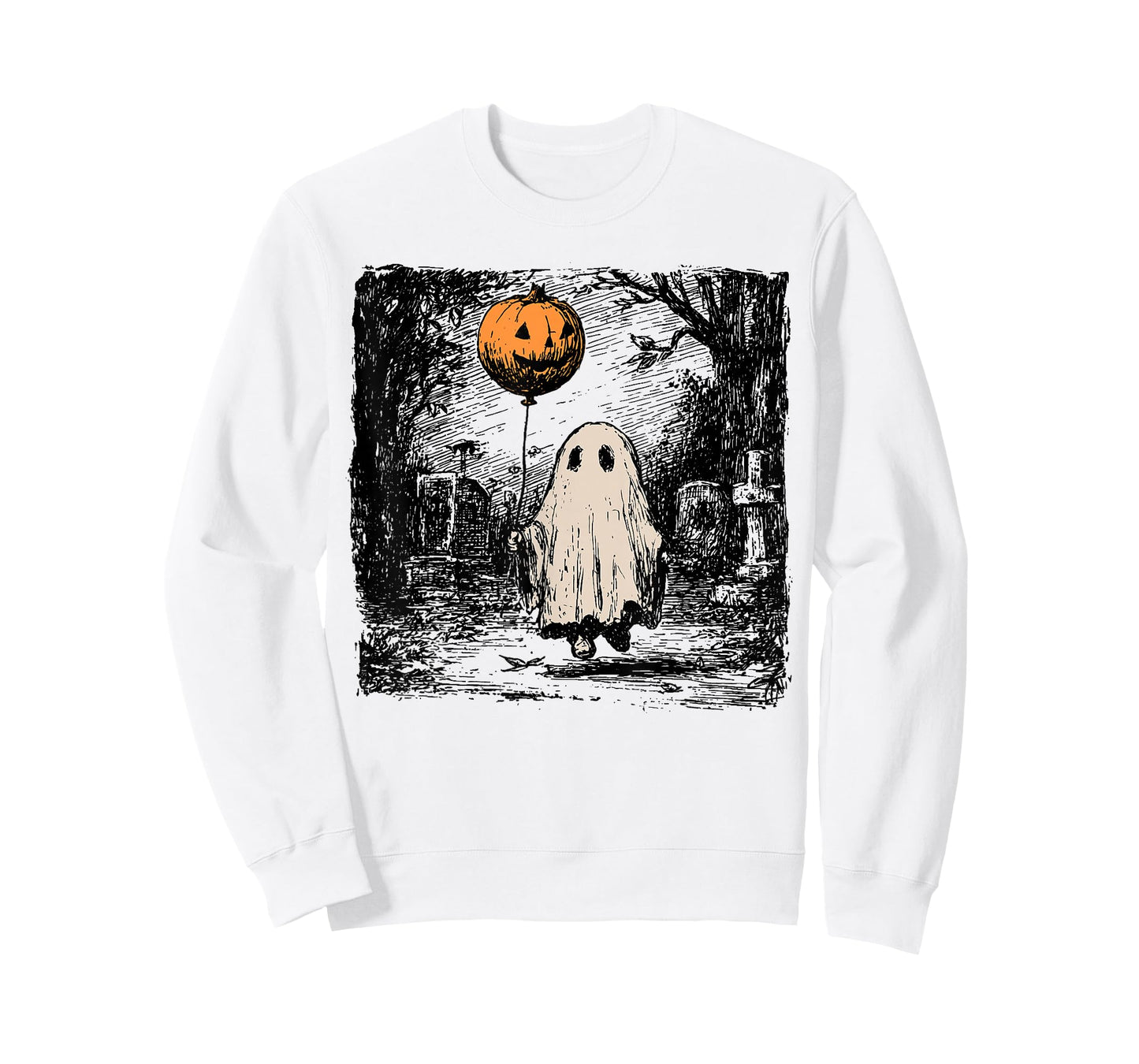 Halloween Funny Ghost Jack O Lantern Spooky Season Vintage T-Shirt