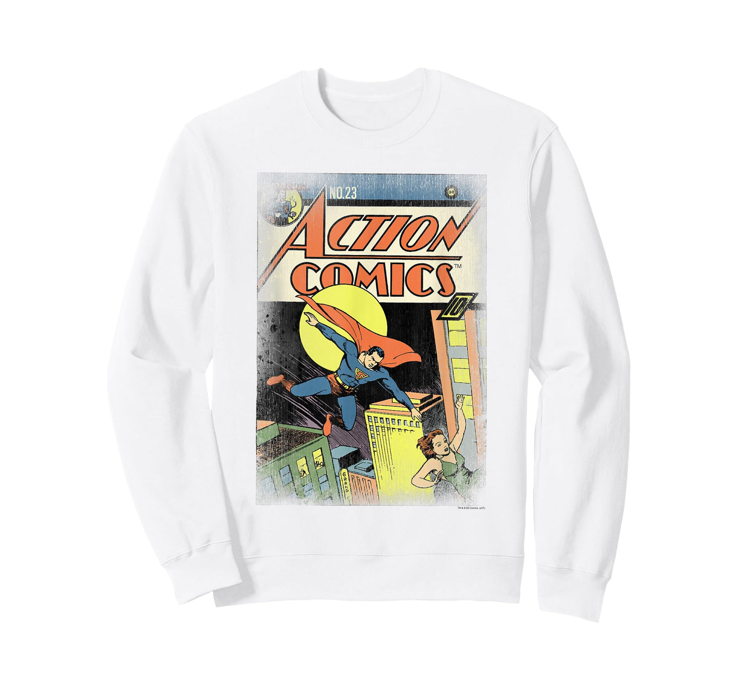 DC Comics Superman Vintage Heroes T-Shirt, Unisex-Adult, Grey, Small, Short Sleeve, Classic Fit, Cotton, Polyester
