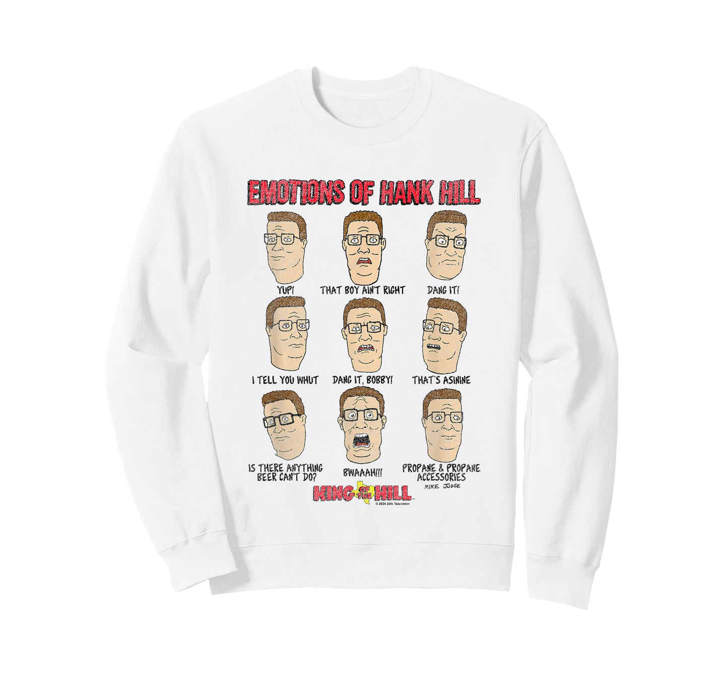 King of The Hill All Emotions of Hank Hill Big Chest Poster T-Shirt