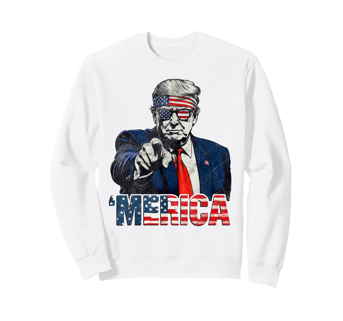 Happy 4th of July 'Merica Trump American Flag USA T-Shirt