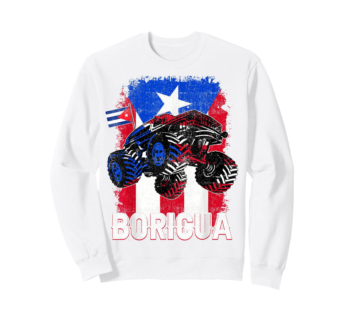 Boricua Puerto Rico Kid Boy Toddler Monster Truck Rican Flag T-Shirt