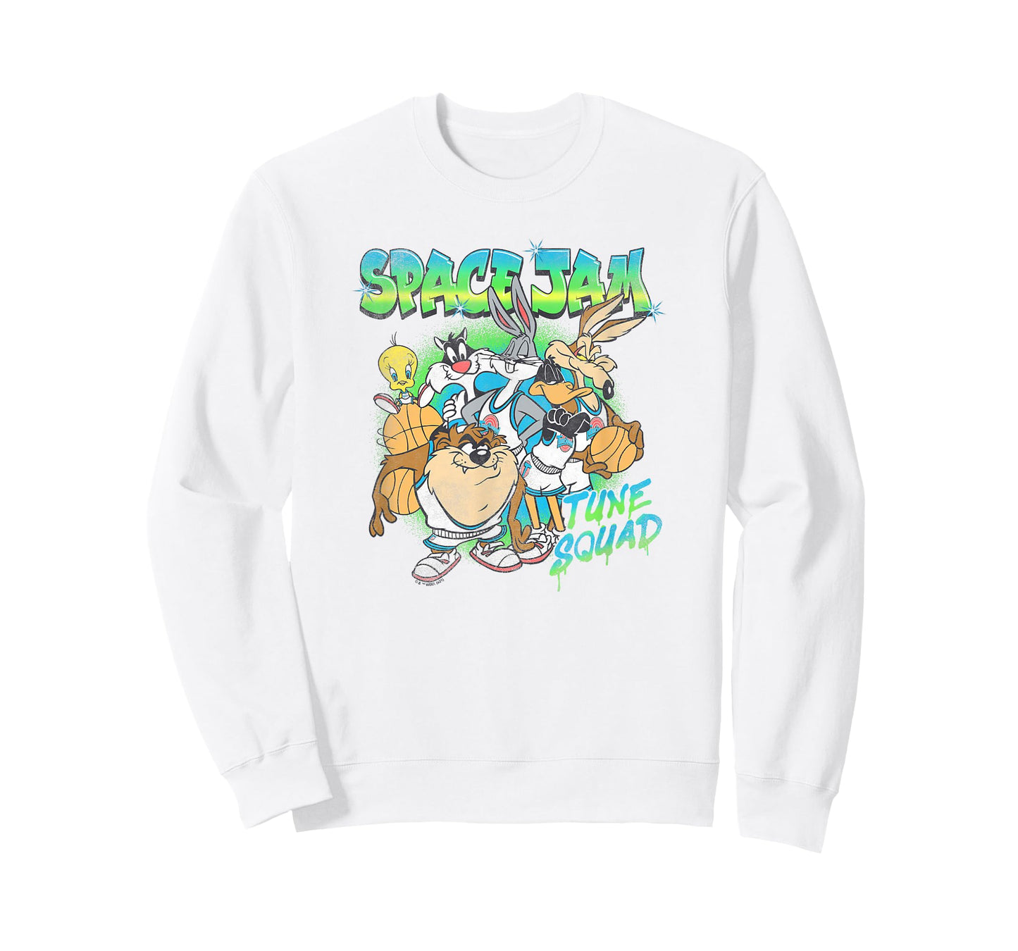 Space Jam Classic Tune Squad Airbrush Group Poster T-Shirt