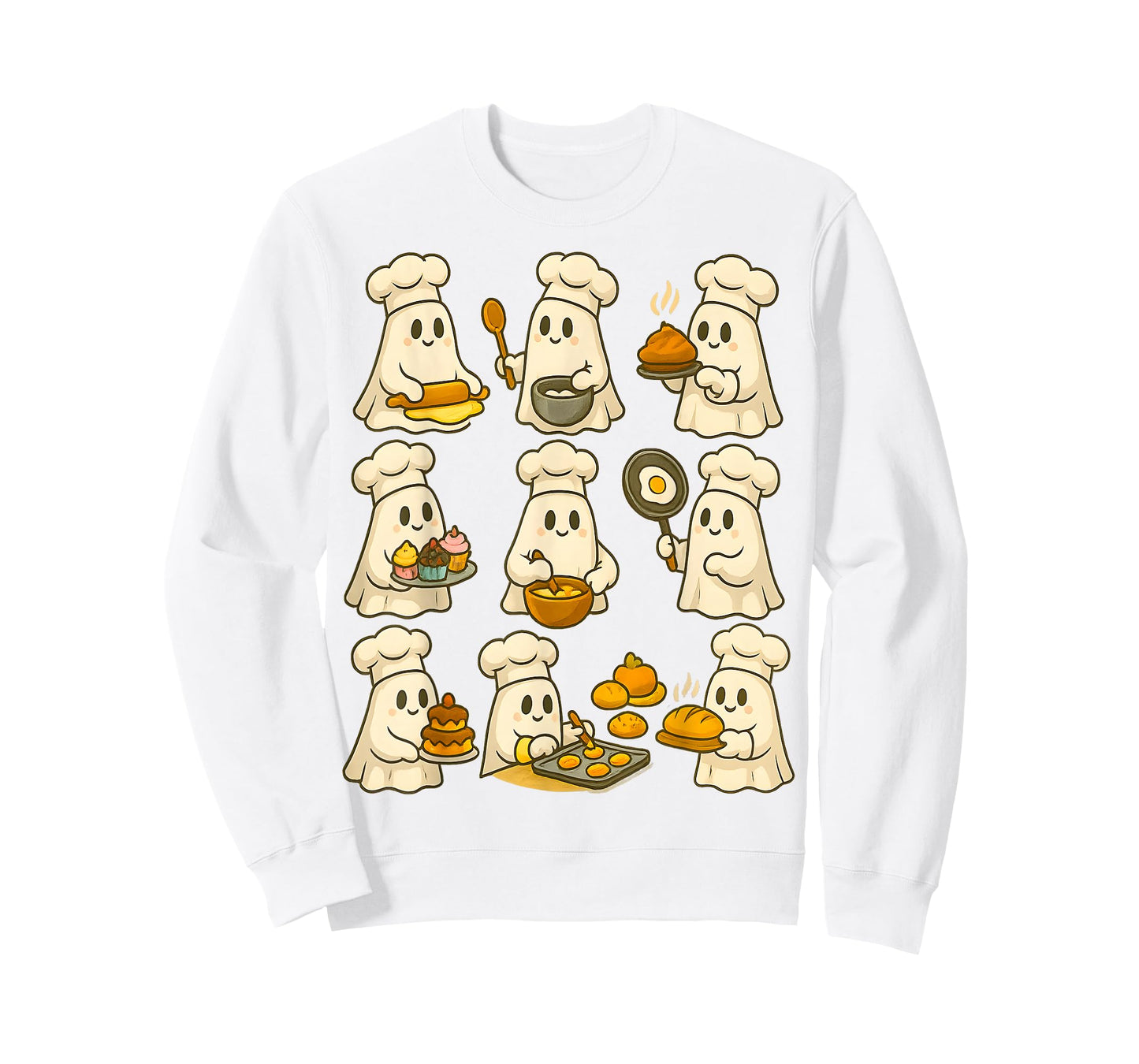 Cute Ghost Baker Halloween Baking for Pastry & Food Lovers T-Shirt