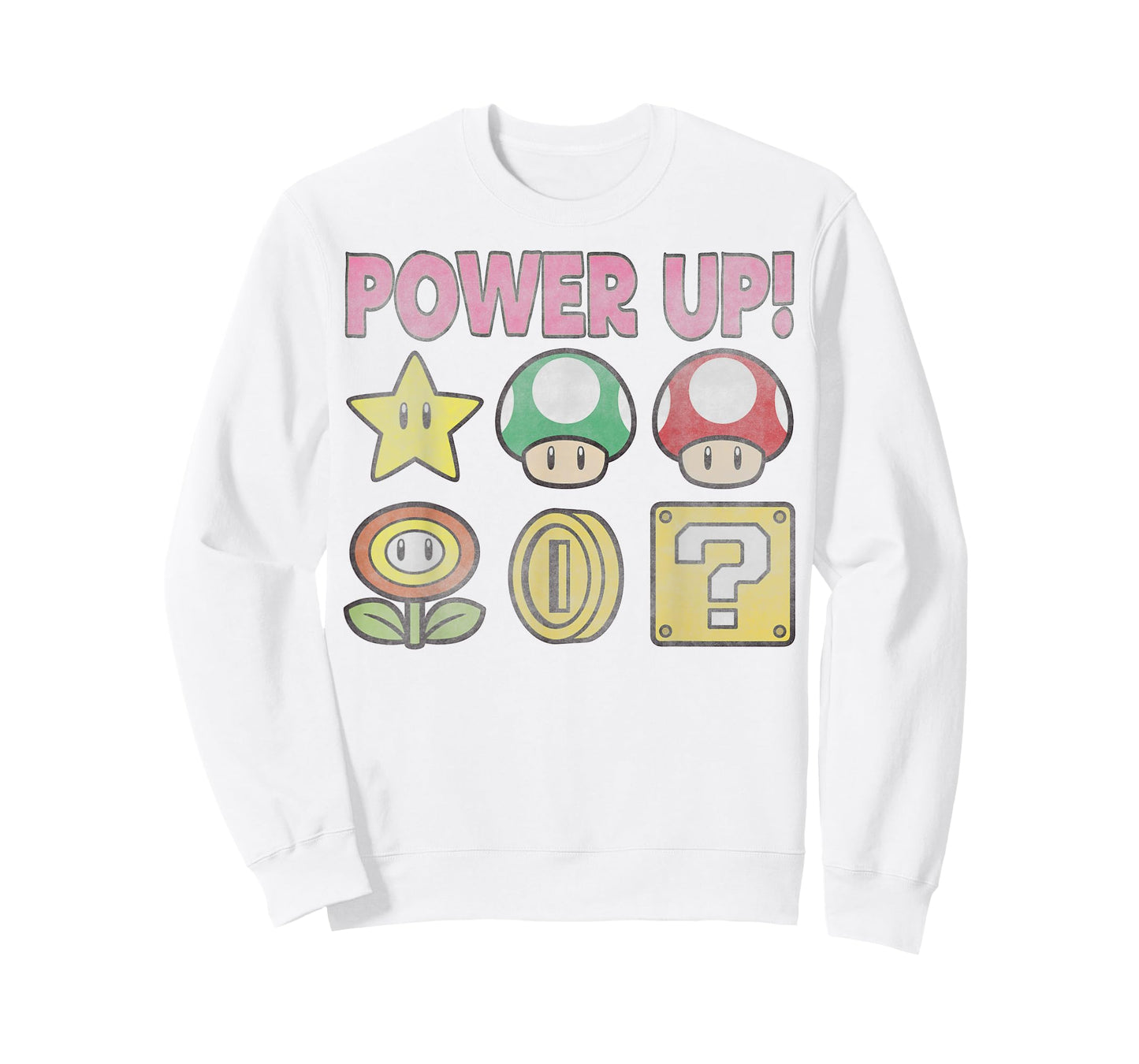 Nintendo Super Mario Power-Up Icons Vintage Graphic T-Shirt T-Shirt