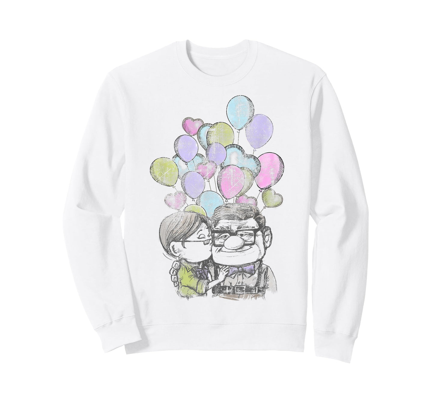 Disney Pixar Up Valentine's Day Carl and Ellie Heart Vintage T-Shirt