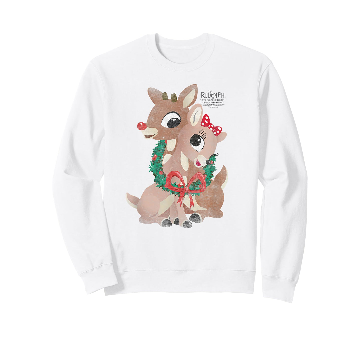 Rudolph and Clarice Holiday Wreath Vintage Christmas T-Shirt