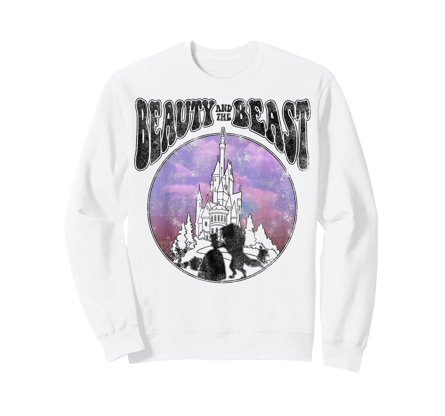 Disney Beauty and the Beast Watercolor Palace Silhouettes T-Shirt