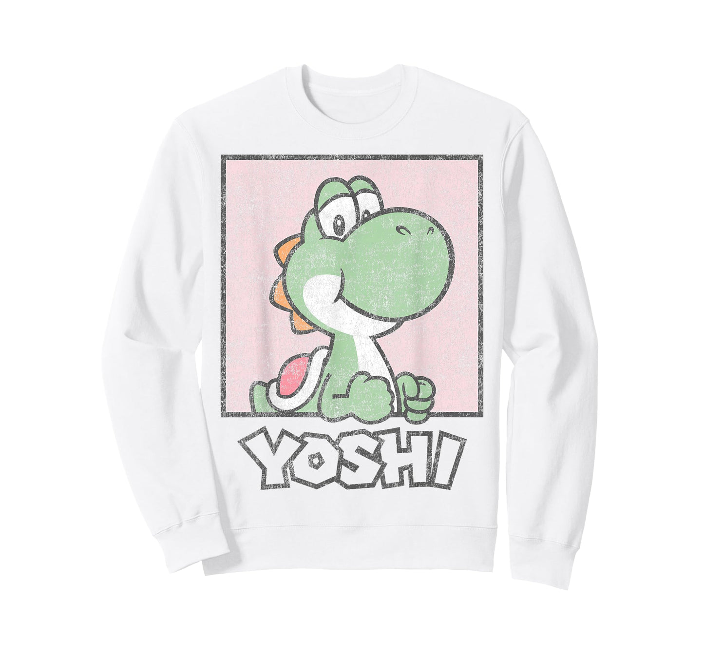 Super Mario Yoshi Simple Faded Pastel Pink Portrait T-Shirt