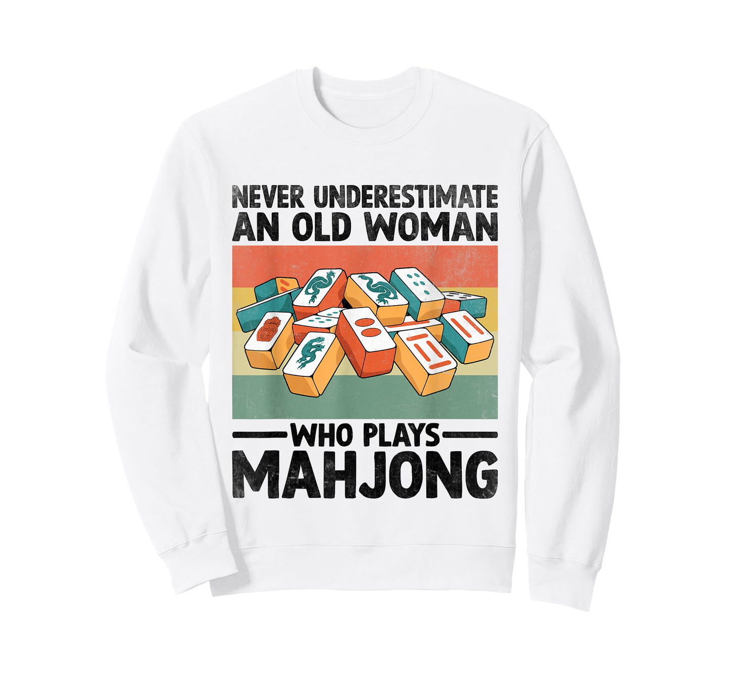 Never Underestimate An Old Woman Who Plays Mahjong Tile T-Shirt