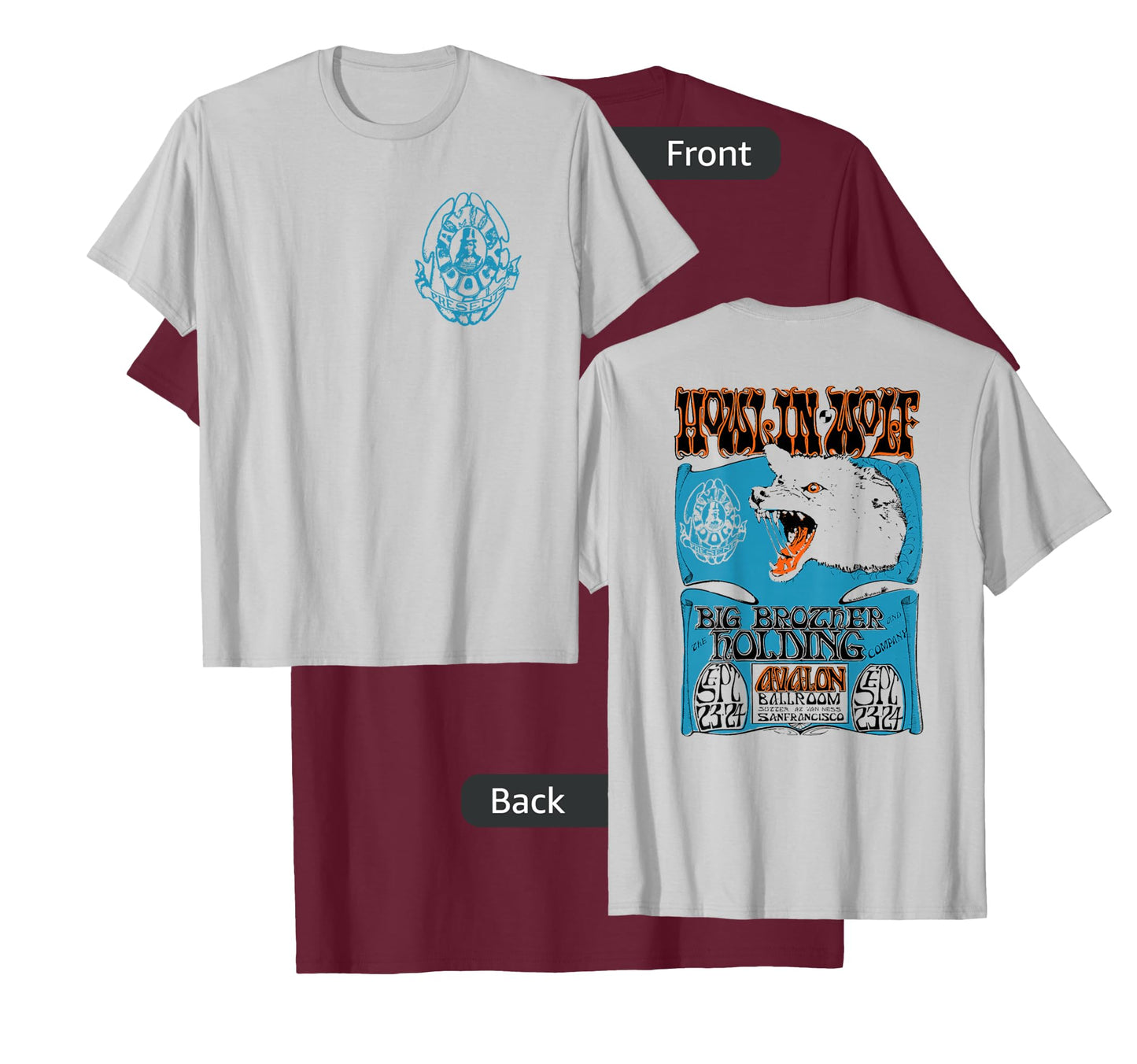 The Family Dog Howlin Wolf Blue Logo T-Shirt
