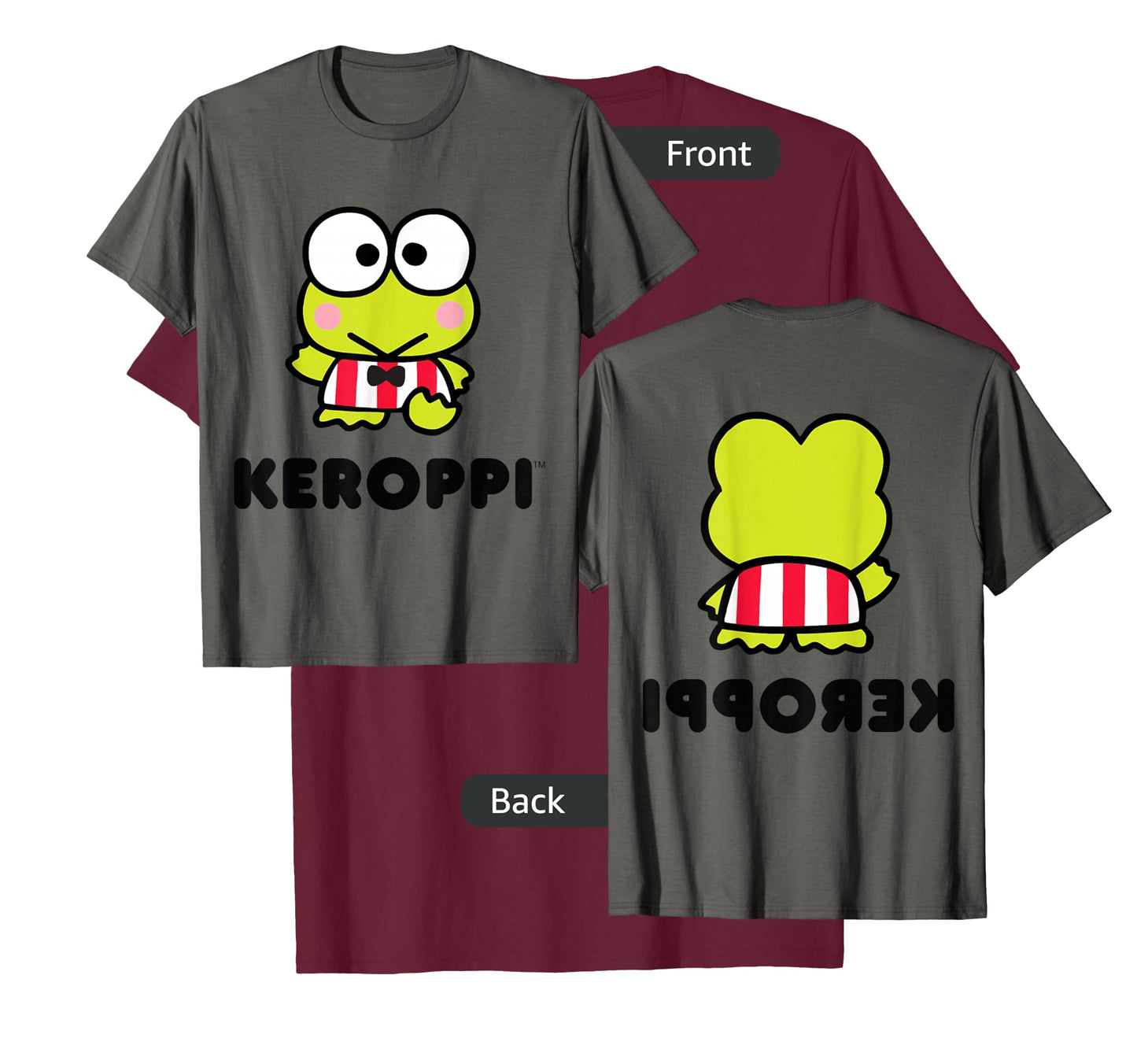 Keroppi Character Front and Back T-Shirt Small