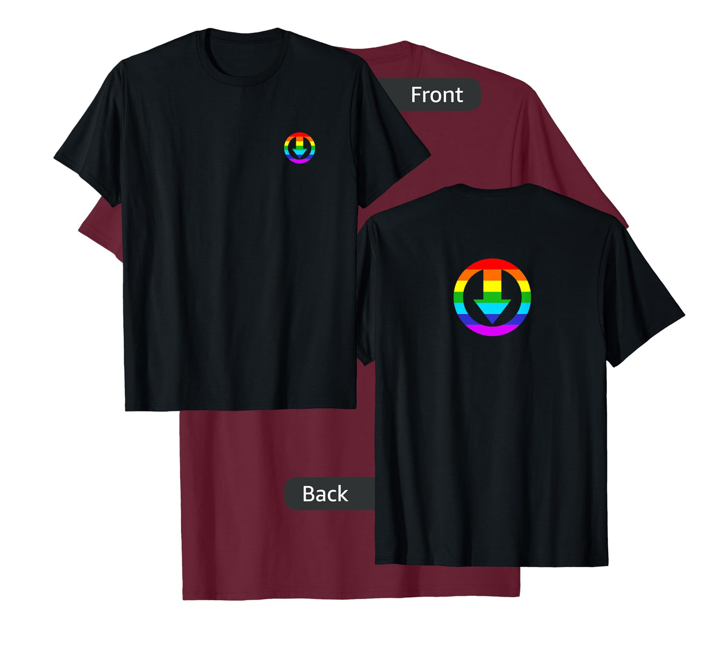 Men's Subtle Chastity Cage Logo with rainbow design T-Shirt